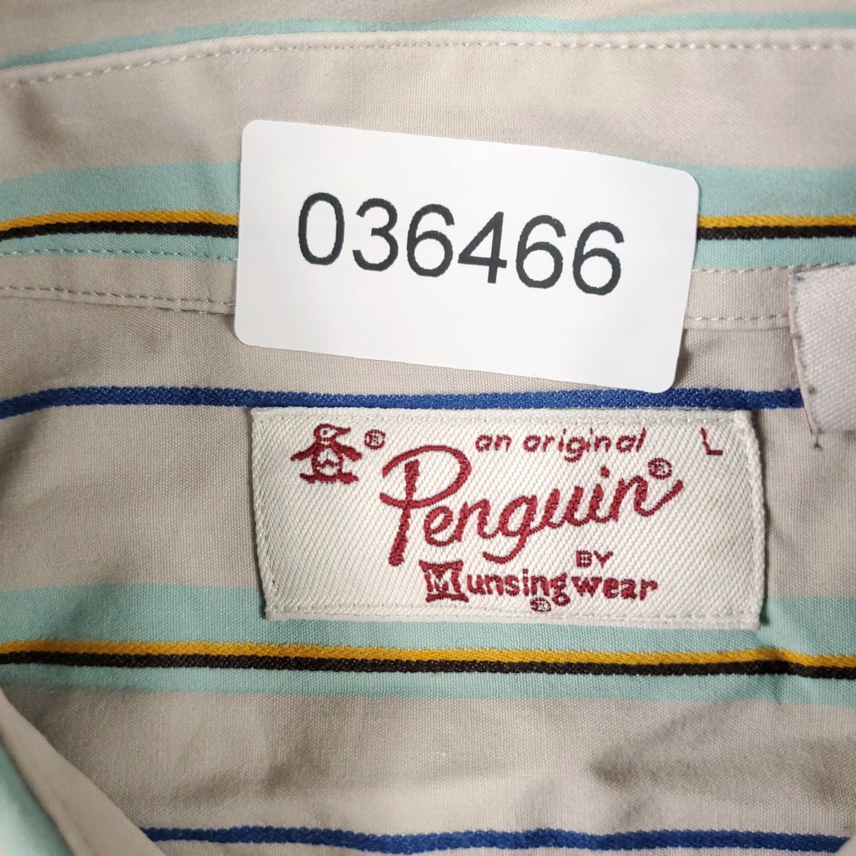 Original Penguin Original Penguin Shirt Mens Size Large Beige Striped Casual Button-Up Long Sleeve Size US L / EU 52-54 / 3 - 6 Thumbnail