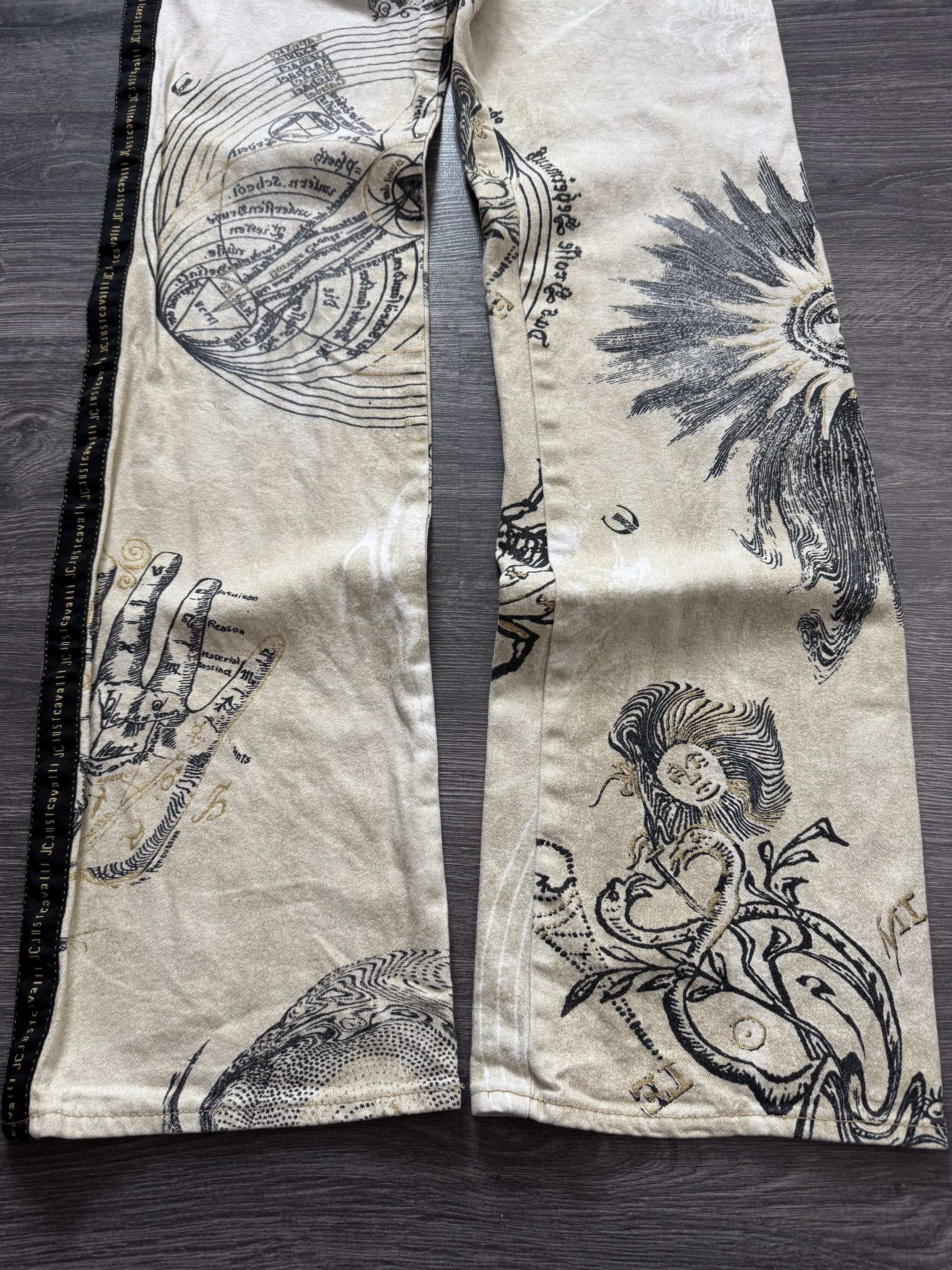 Just Cavalli AW2003 Cavalli Zodiac Astrology Imperial Beige Pants Size US 30 / EU 46 - 4 Thumbnail