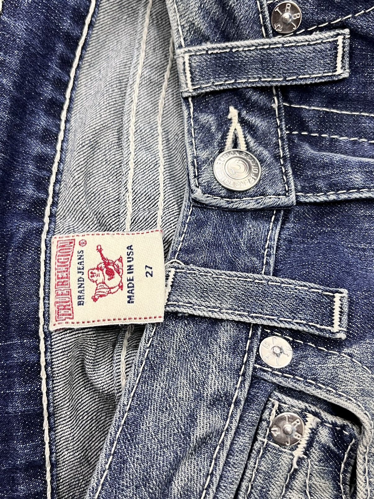 Swarovski 🔥VTG TRUE RELIGION BECKY x SWAROVSKI GEMSTONE Stretch FLARE Size 28" / US 6 / IT 42 - 13 Thumbnail