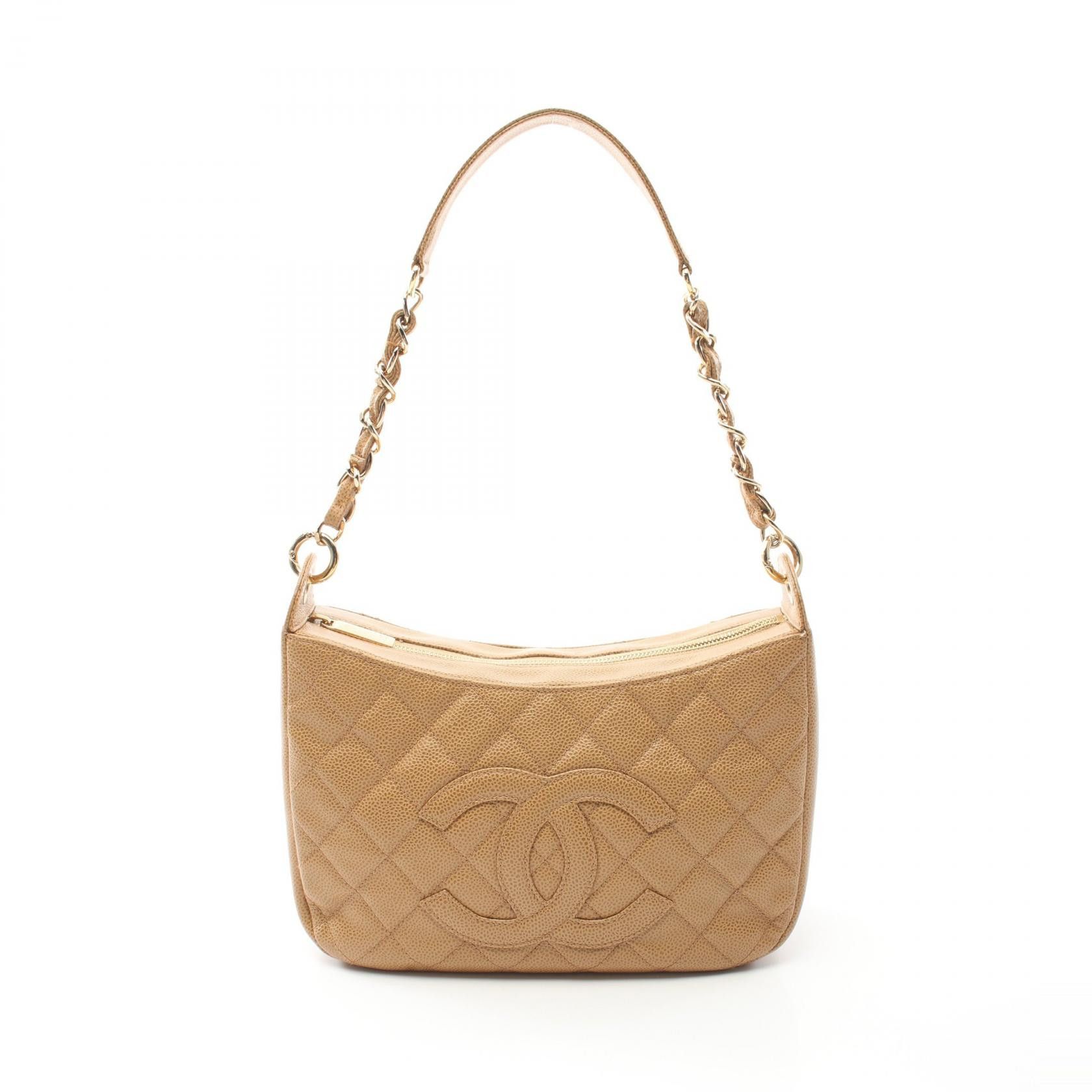 Chanel Chanel Matelasse Leather Shoulder Bag Leather Shoulder Bag A20993 in Beige, Women's