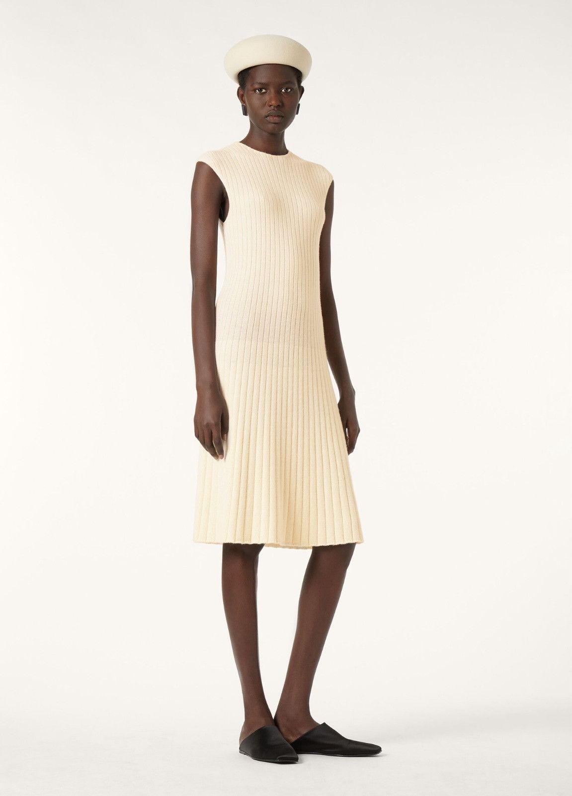 Loro Piana o1srvl11e0526 FAP1314 Coste Midi Dress in Cream Size L / US 10 / IT 46 - 4 Thumbnail