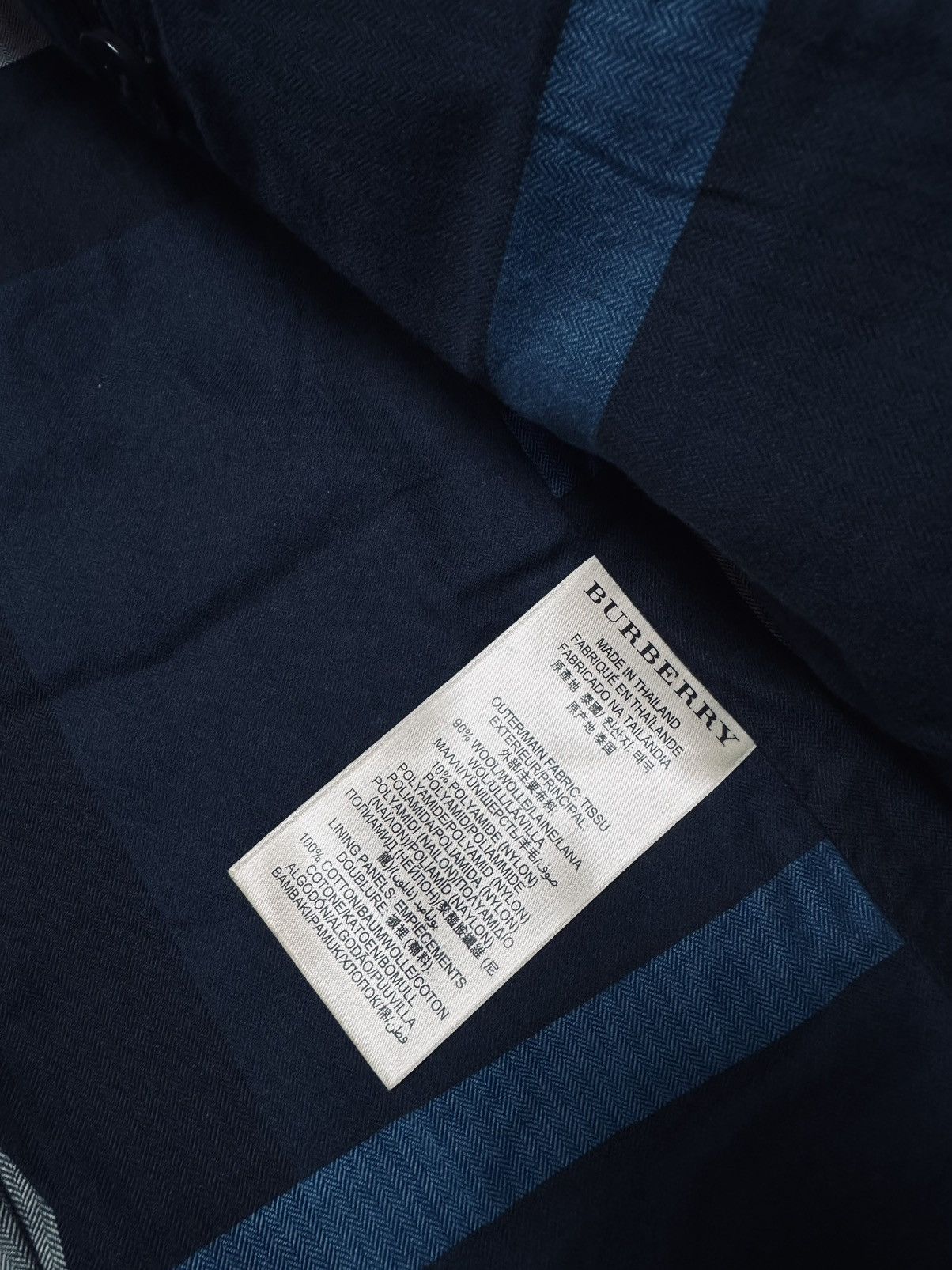Burberry × Designer × Vintage Vintage Burberry wool Pattern Long Coat Navy XS Size US XS / EU 42 / 0 - 5 Thumbnail