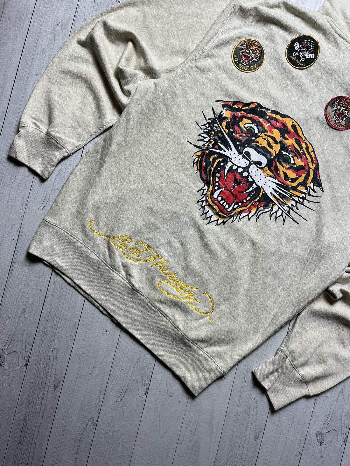 Ed Hardy × Vintage Vintage Ed Hardy hoodie big logo tiger rare size : Xl , XxL Size US XL / EU 56 / 4 - 5 Thumbnail