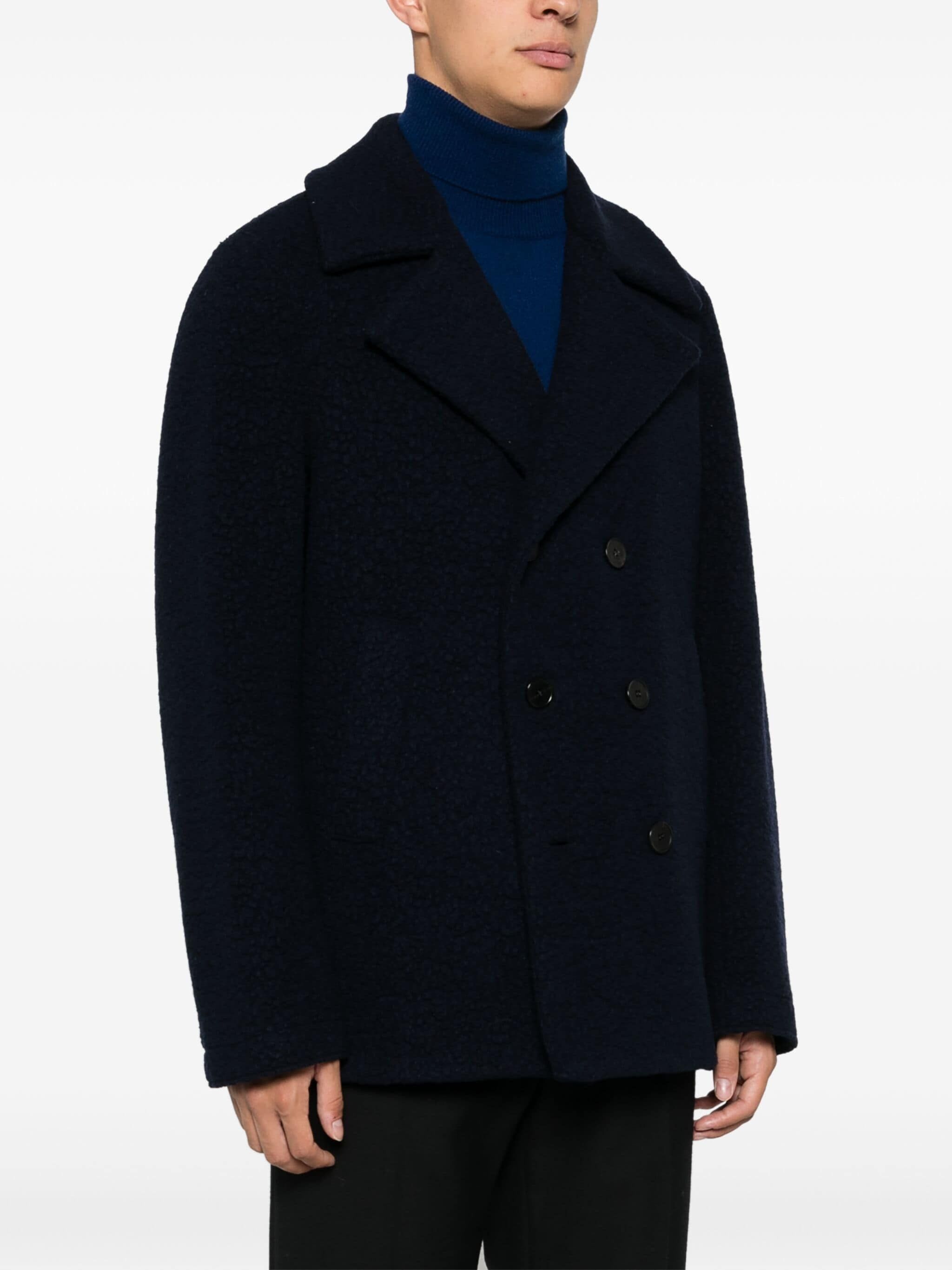 Harris Wharf London o1s22i1n1024 Double-Breasted Boucl Coat in Navy Blue Size US S / EU 44-46 / 1 - 3 Thumbnail