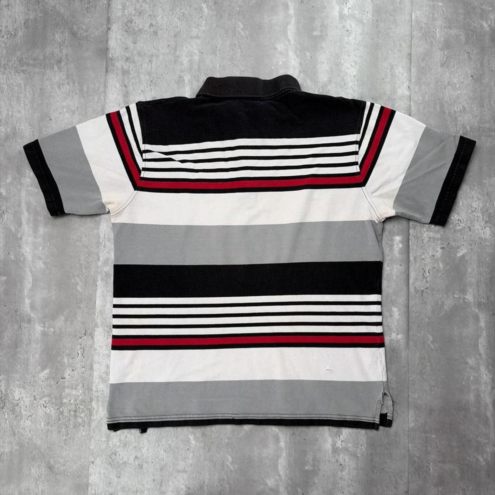 Southpole Y2K Southpole Striped Gothic Distressed Skater Polo Shirt Size US M / EU 48-50 / 2 - 7 Thumbnail