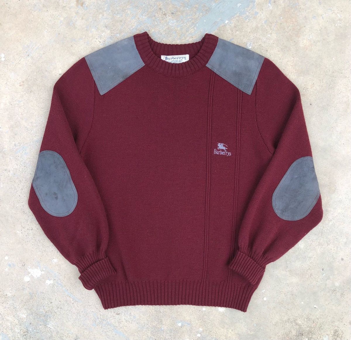 Burberry VTG Burberrys 100% Pure Wool With Burgundy Inserts Leather Size US M / EU 48-50 / 2 - 1 Thumbnail