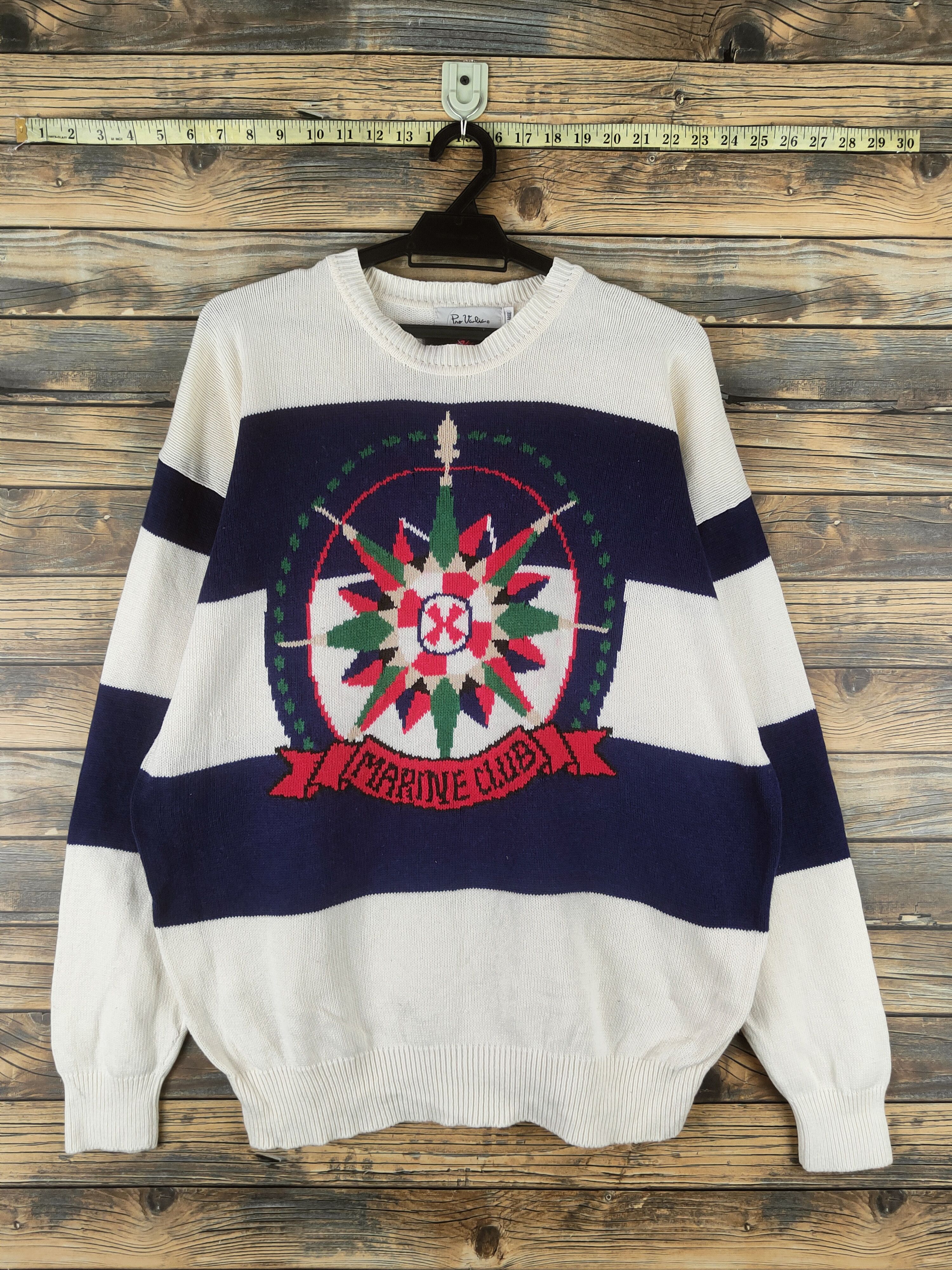 Japanese Brand DL Pno Vanlia Ivory Navy Knitwear Sweatshirts #46-127 Size US L / EU 52-54 / 3 - 1 Thumbnail