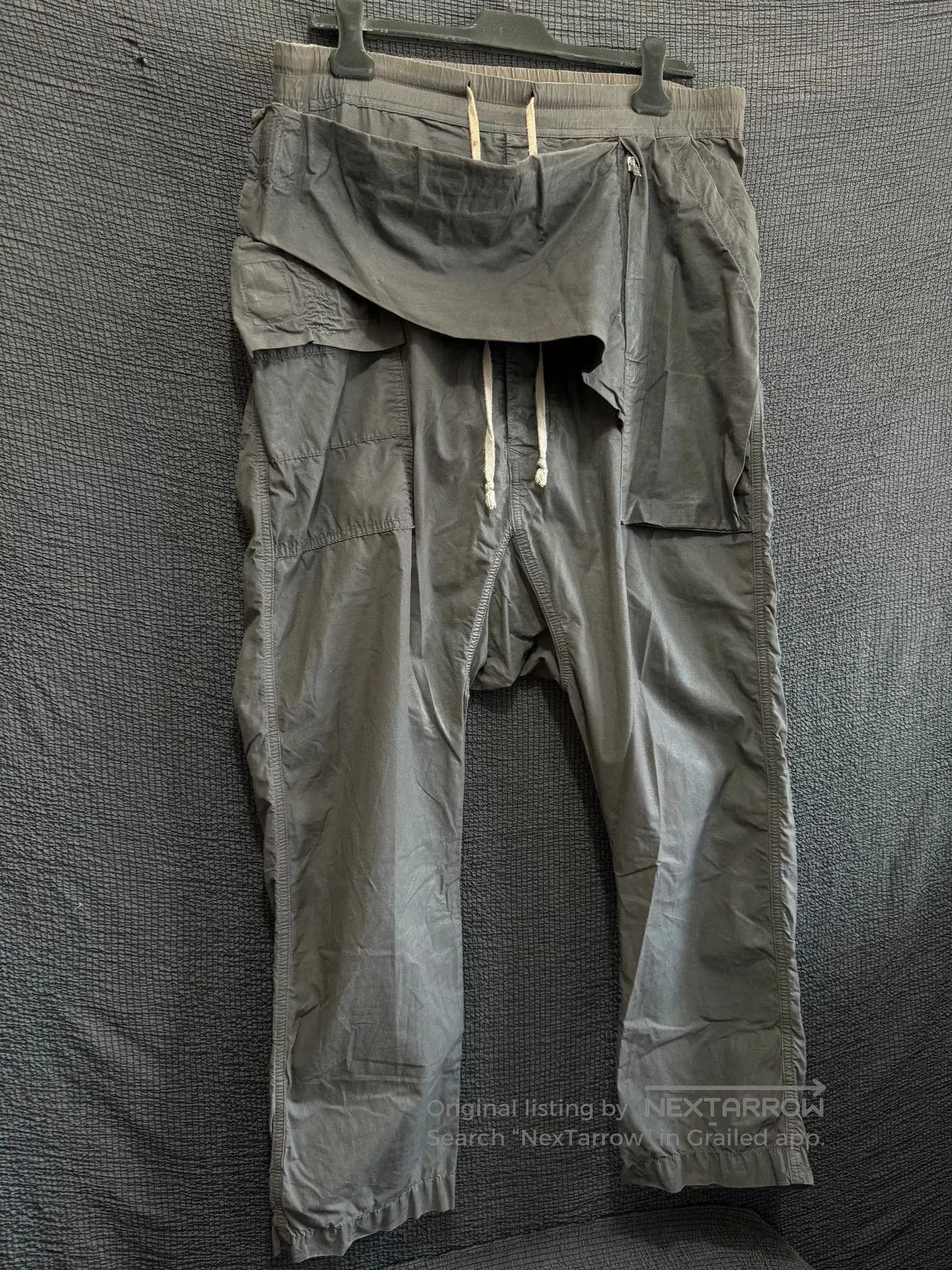 Rick Owens Rick Owens Gray Cargo Drop-Crotch Pants. Size US 28 / EU 44 - 4 Thumbnail