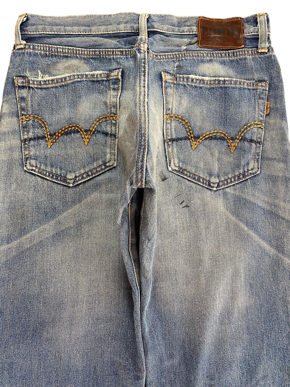 Edwin Insane Edwin 505 Orange Tab Selvedge Enough Baggy Jeans Size US 31 - 4 Thumbnail