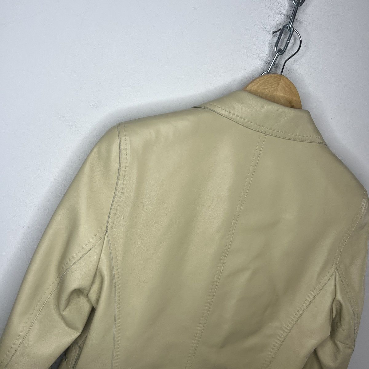 Escada Escada Nappa Leather Jacket Blazer Beige Luxury Size M / US 6-8 / IT 42-44 - 12 Thumbnail