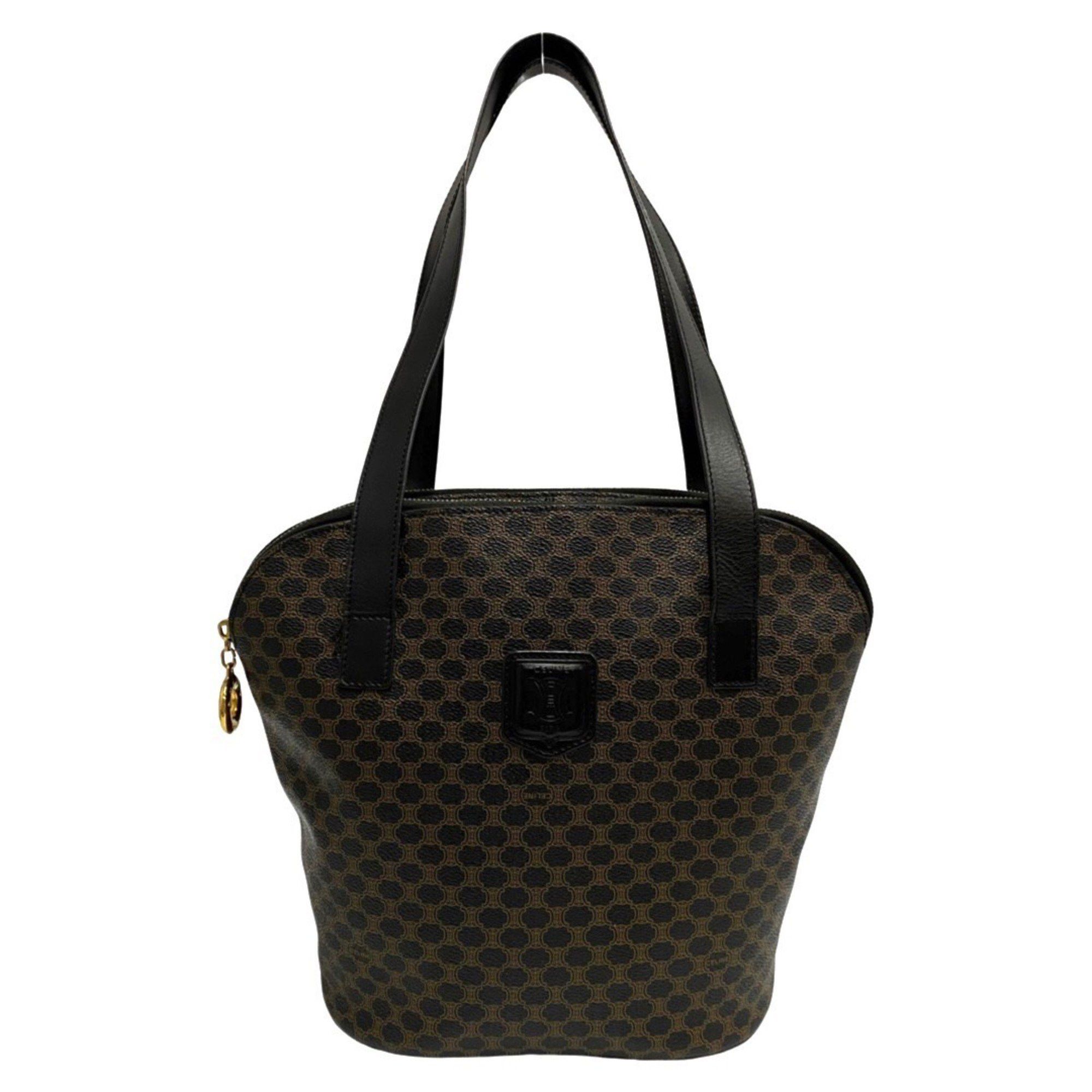 image of Celine Céline Macadam Tote in Brown, Women's