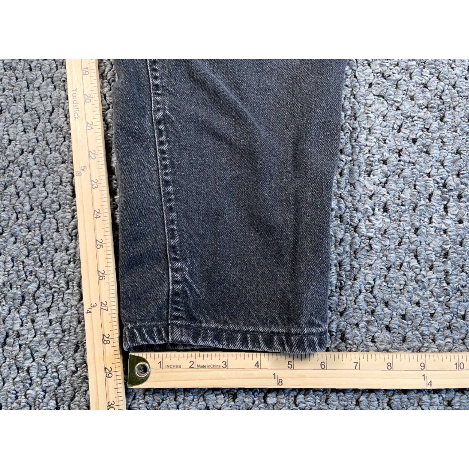 Vintage VTG 90s Faded Black Mom Jeans Women's 18 (34 x 28) Black Denim High Waist Taper Jeans Womens Size 40" / US 18 - 5 Thumbnail