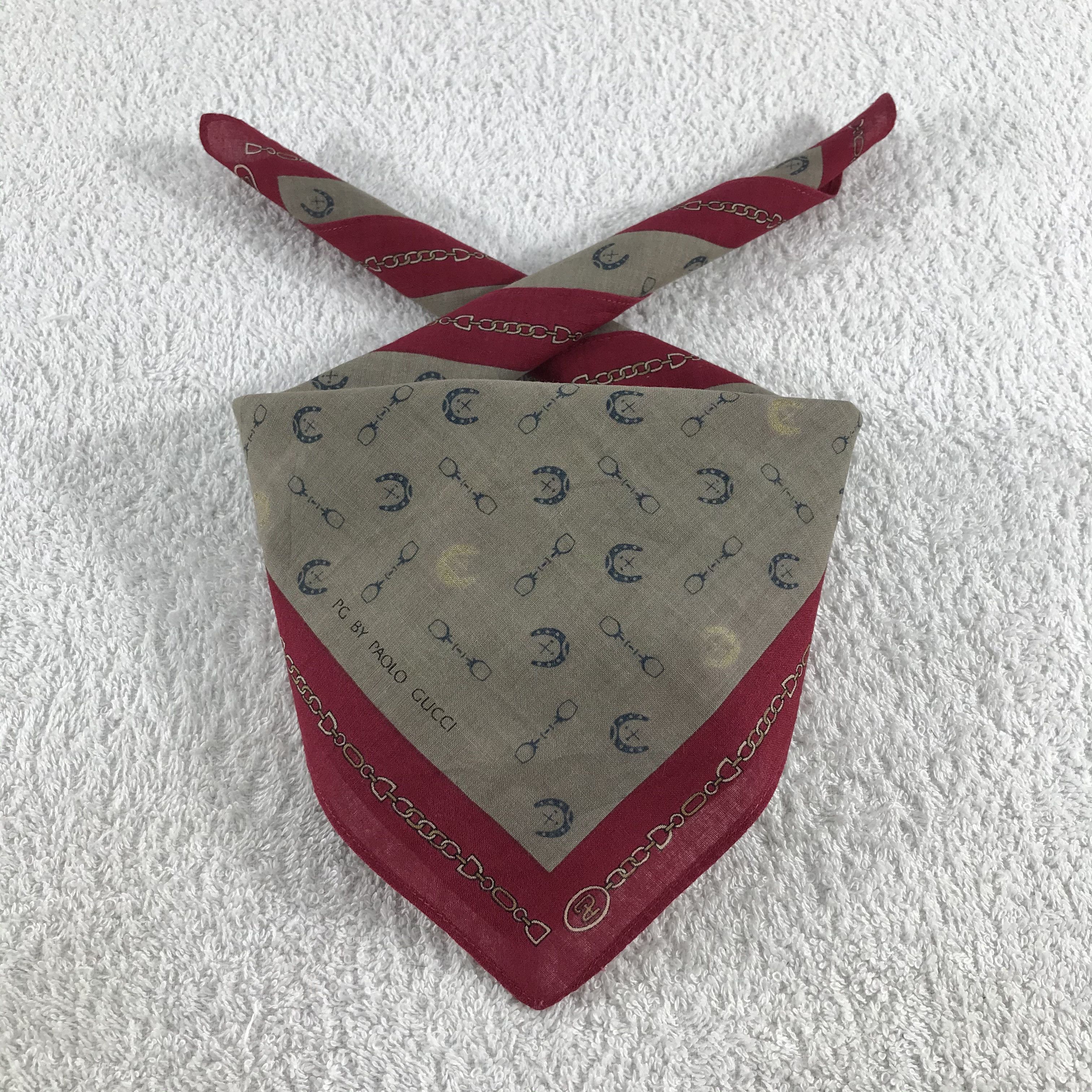 Paolo Gucci × Vintage Paolo Gucci Bandana / Handkerchief / Neckerchief - S317 Size ONE SIZE - 3 Thumbnail