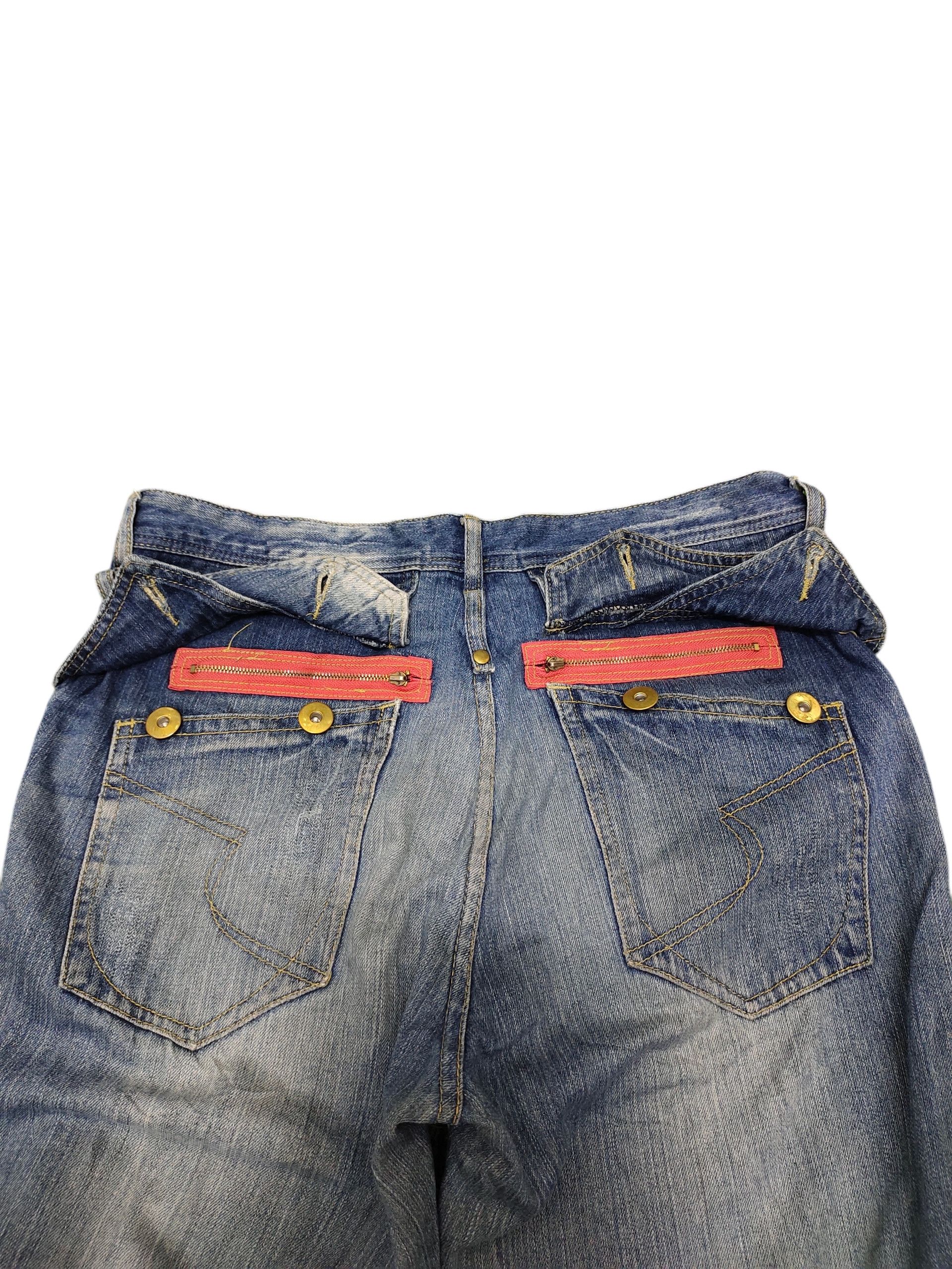 Comme des Garcons × Undercover Japanese Brand Zipper Pocket Clawmark Distress Denim Jeans Size US 34 / EU 50 - 12 Thumbnail