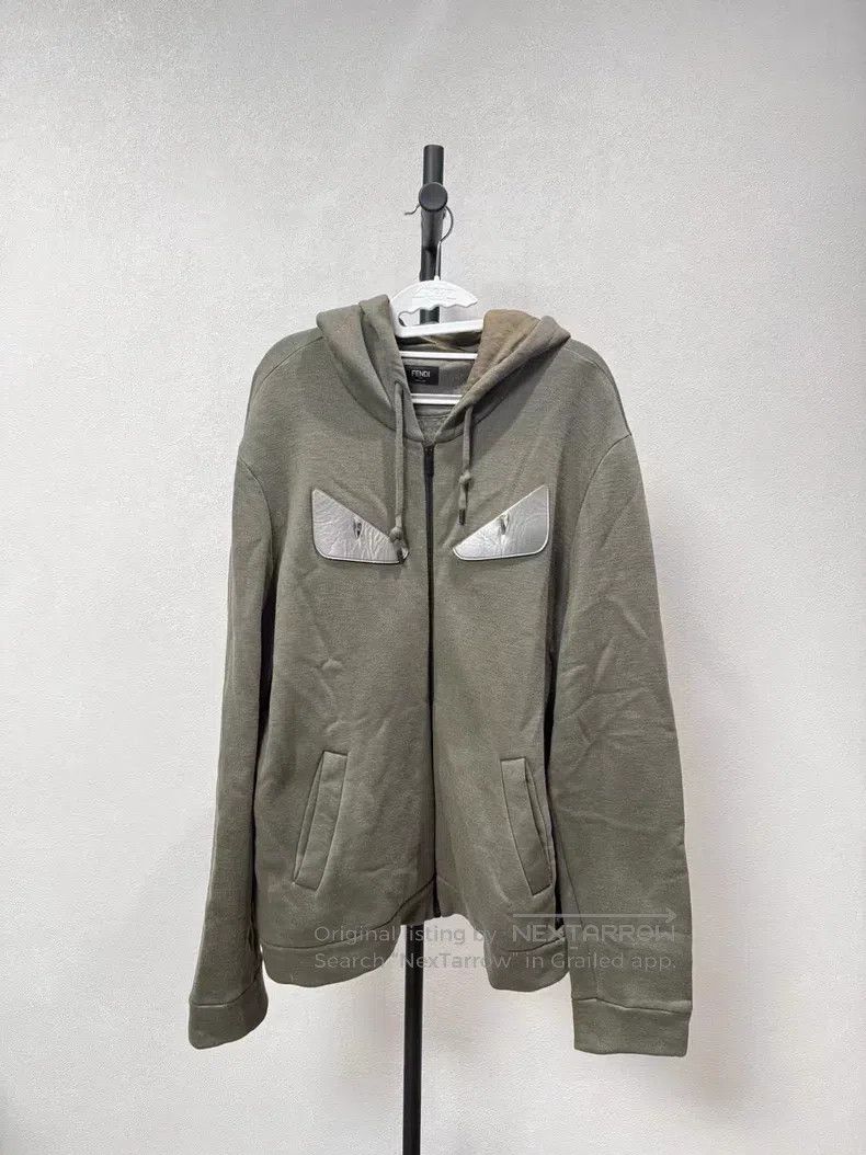 Fendi Fendi Light Grey Green Monster Zip Hoodie Size US L / EU 52-54 / 3 - 1 Thumbnail