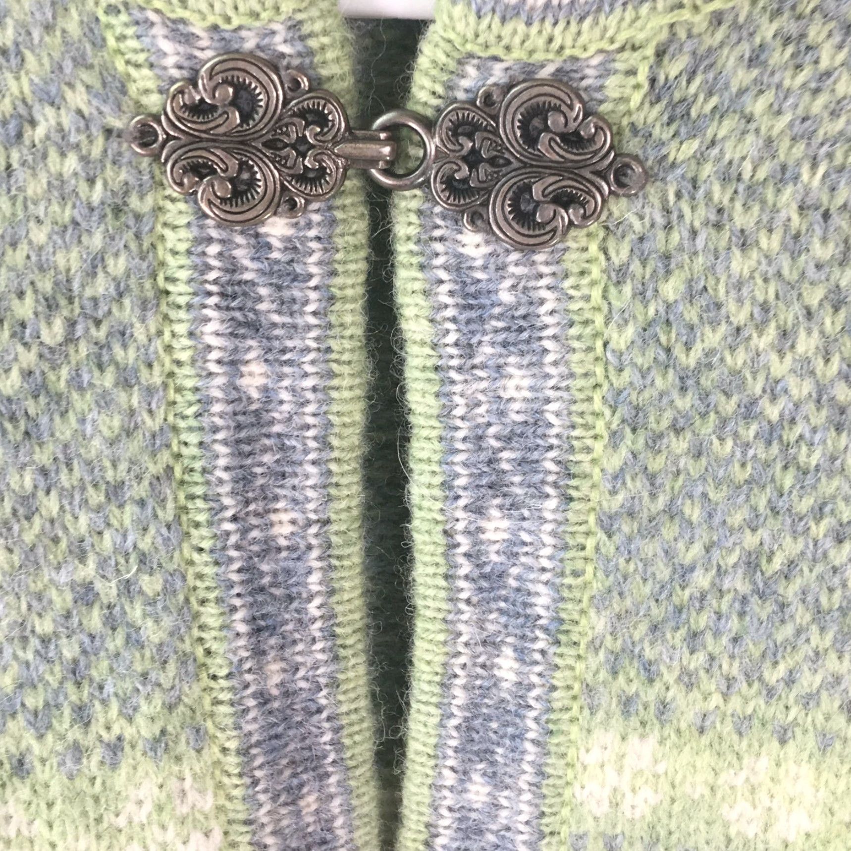 CO VINTAGE Telluride Clothing Co Nordic Wool Cardigan Sweater Womens Medium Green Casual 90s Size M / US 6-8 / IT 42-44 - 3 Thumbnail
