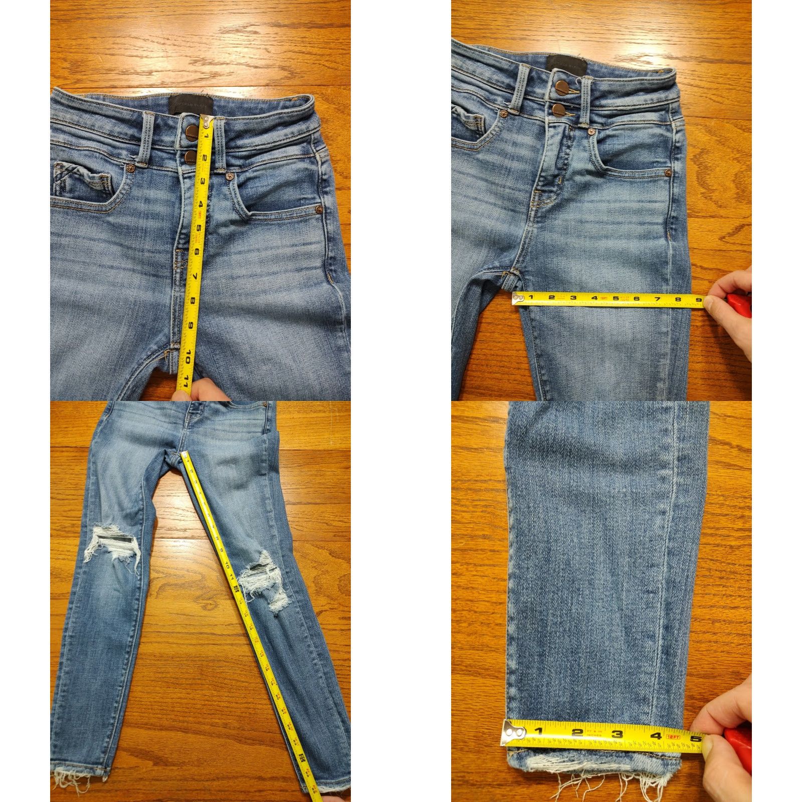 Vintage Buckle Black Fit No. 35 Ankle Skinny Jeans Blue Women's Tag 24 X 26 Distressed Size 42" / US 20 - 8 Thumbnail