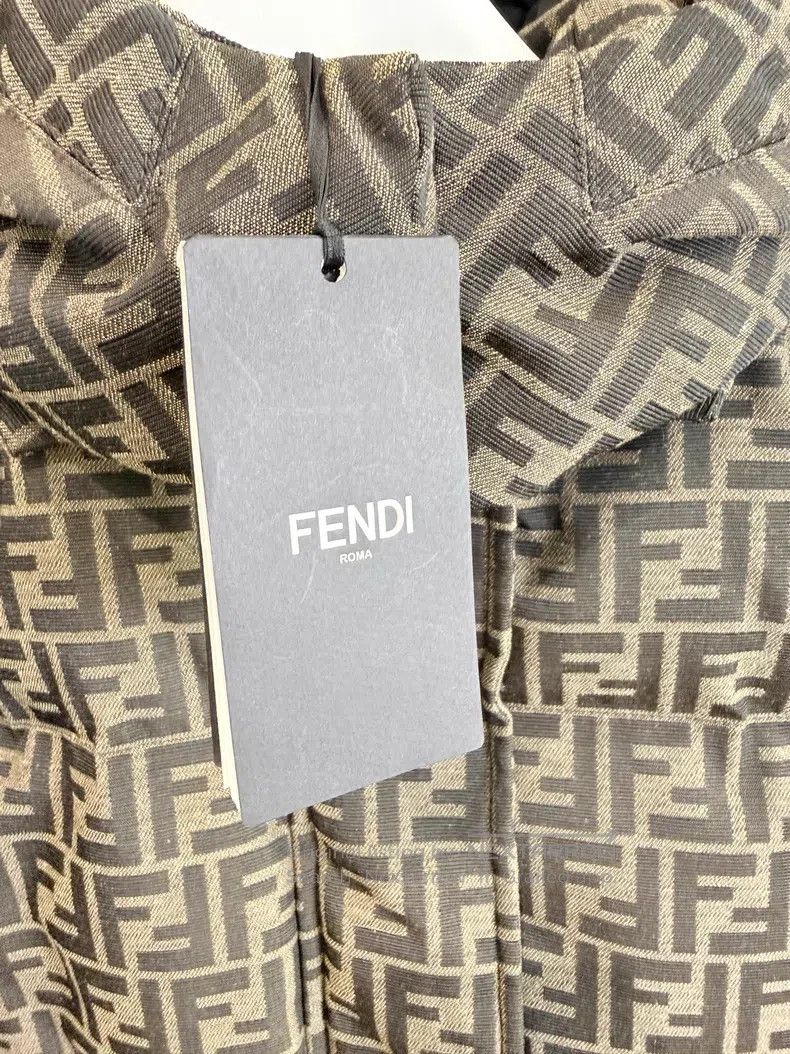Fendi Fendi Brown Monogrammed Logo Hooded Down Jacket Size XS / US 0-2 / IT 36-38 - 3 Thumbnail