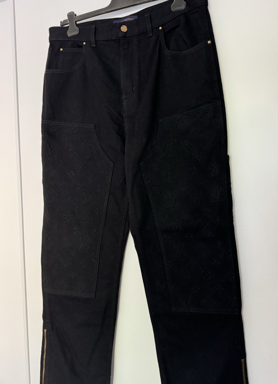 Louis Vuitton LV Monogram Detail Carpenter Denim Pants Size US 36 / EU 52 - 1 Thumbnail