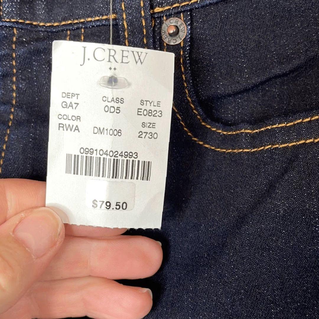J.Crew J. Crew Women’s Midrise Skinny Jeans size 27, new with tag blue dark wash skinny jeans Womens 27 Jeans Size 27" / US 4 / IT 40 - 3 Thumbnail