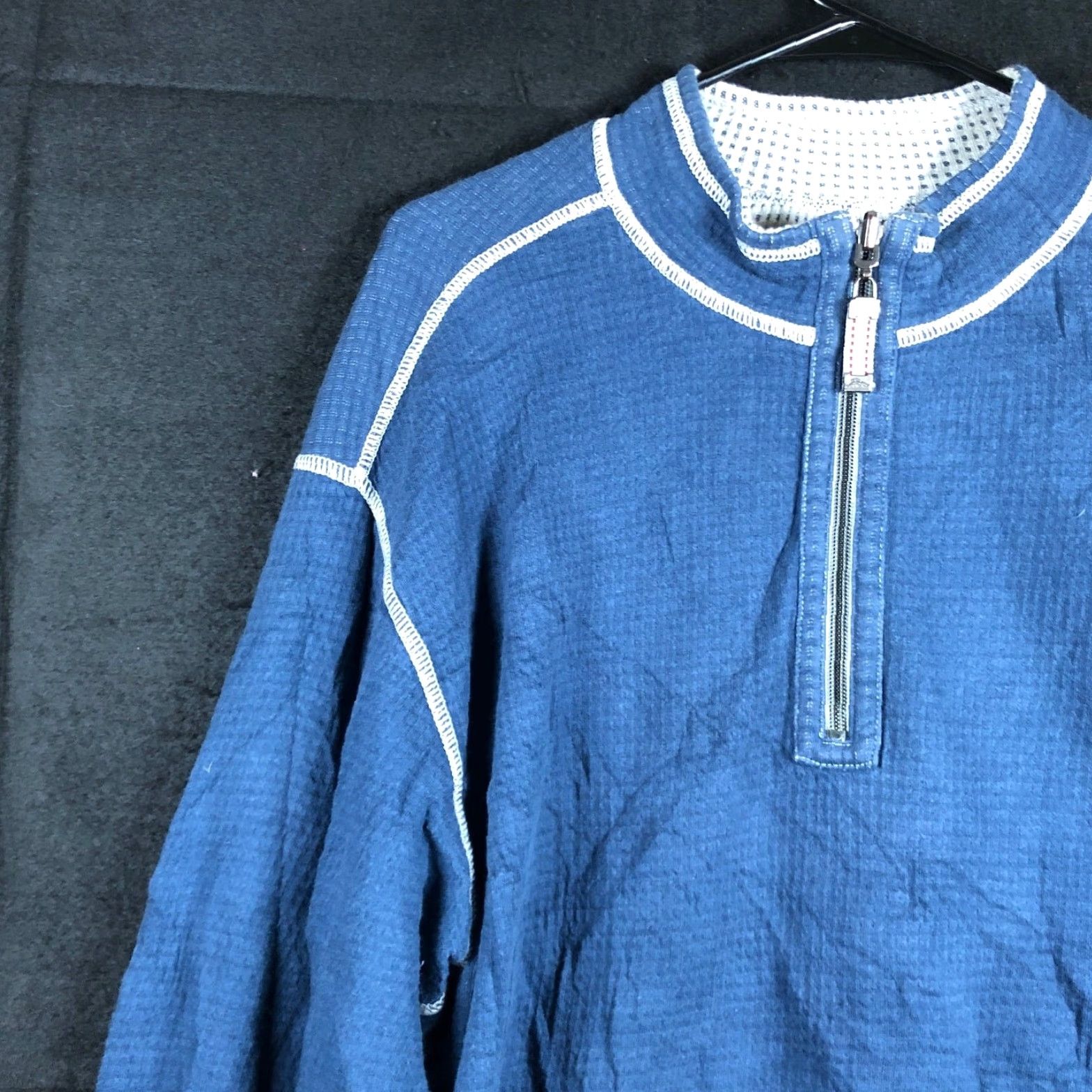 Banana Republic Tommy Bahama Sweatshirt Blue Gray 1/4 Zip Pullover 100% Cotton XL Men Pullover Zip Non-Graphic Solid Casual Size US XL / EU 56 / 4 - 4 Thumbnail