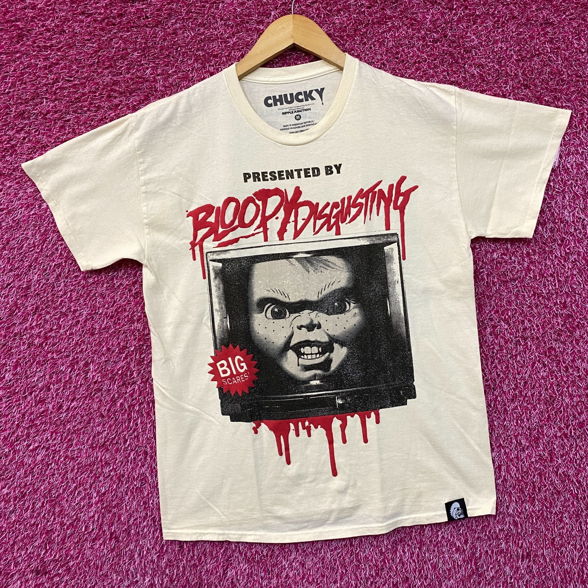 Ripple Junction Bloody Disgusting X Chucky Child's Play Horror Beige T-Shirt Size US M / EU 48-50 / 2 - 3 Thumbnail