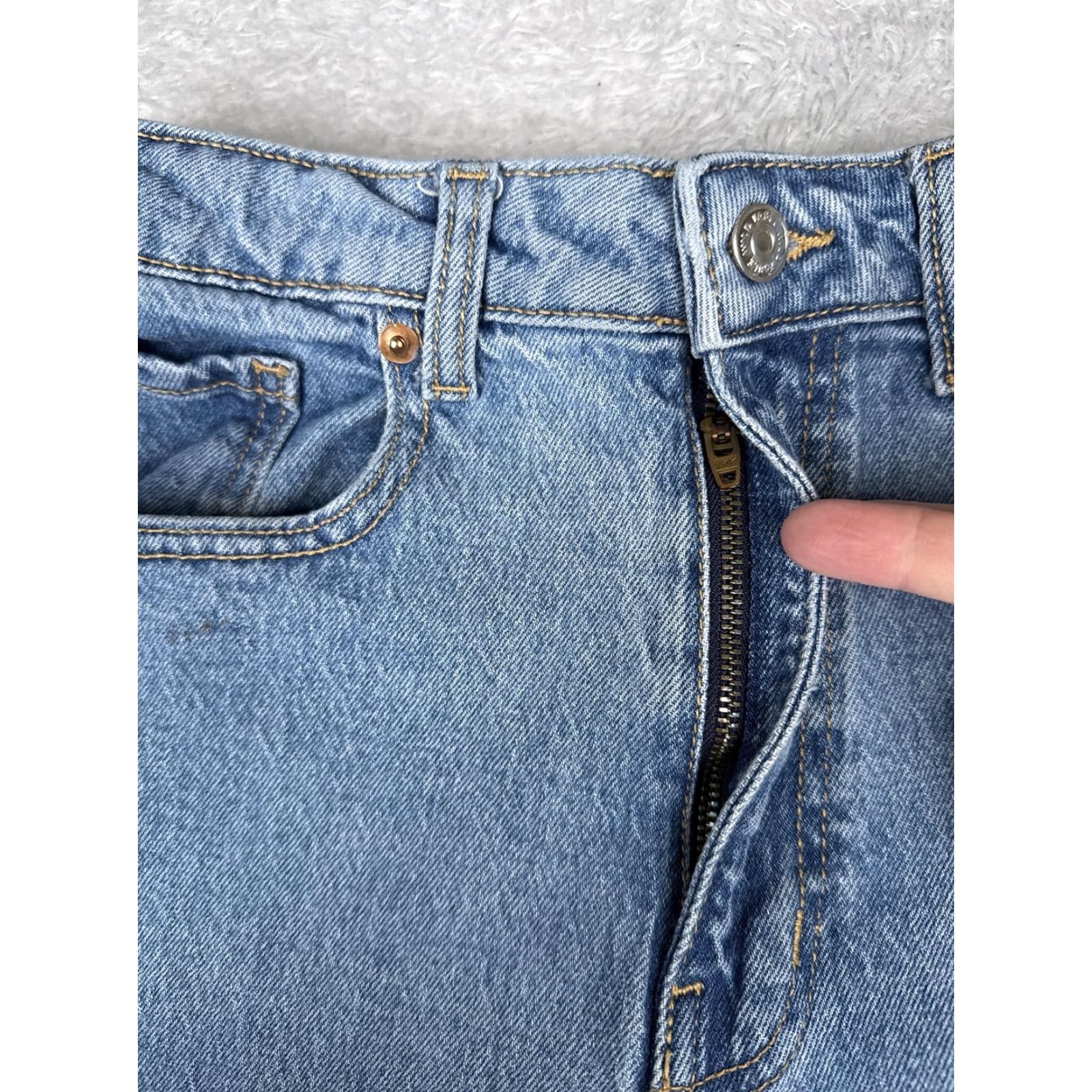 Vintage VINTAGE is not applicable; Wild Fable Jeans Womens 4 Blue High Rise Wide-Leg Crop Glitter Denim 90s Pockets 5-Pocket Design Zip Fly Size 27" / US 4 / IT 40 - 5 Thumbnail