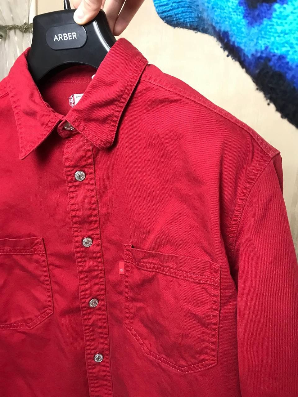 Levi's 🔥 00s Levis Red Button Up Shirt Loose Fit Cotton USA Vintage Size US M / EU 48-50 / 2 - 6 Thumbnail