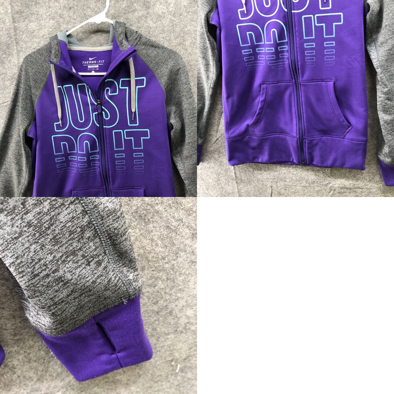 Nike Nike Therma-FIT Full-Zip Hoodie Mens Purple Just Do It Graphic 100% Polyester S Regular Womens? Size US S / EU 44-46 / 1 - 8 Thumbnail