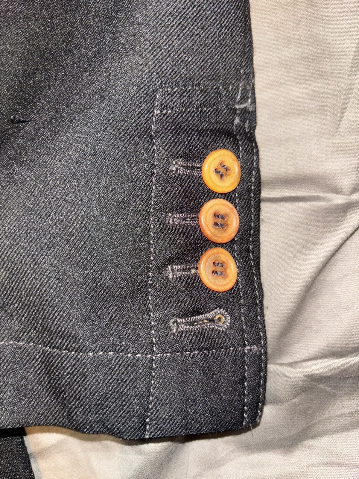 Comme des Garcons Homme Deux COMMES DES GARCONS HOMME DEUX BLACK WASHED POLY BLAZER Size 42R - 4 Thumbnail