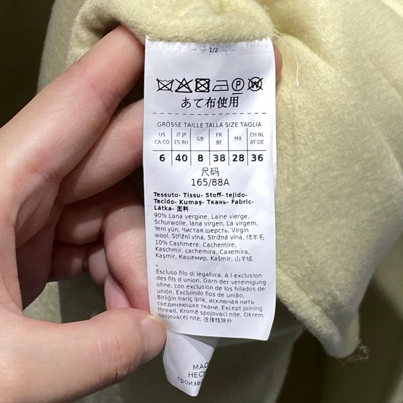 Max Mara Max Mara 101 801 Spring/Summer Light Yellow Cashmere Coat Size M / US 6-8 / IT 42-44 - 4 Thumbnail