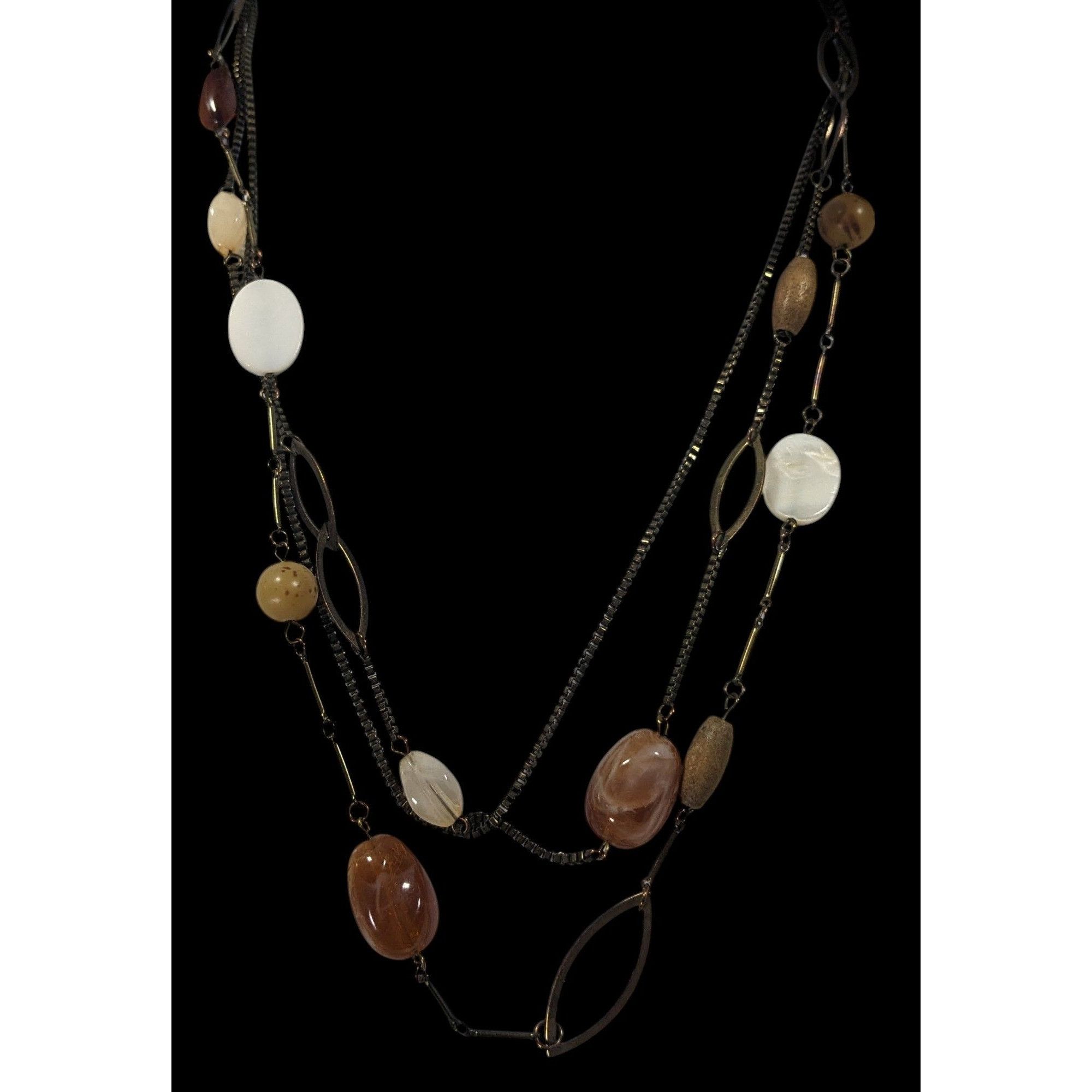 Other Rustic Mixed Media Earth Tone Multilayer Necklace Size ONE SIZE - 2 Thumbnail