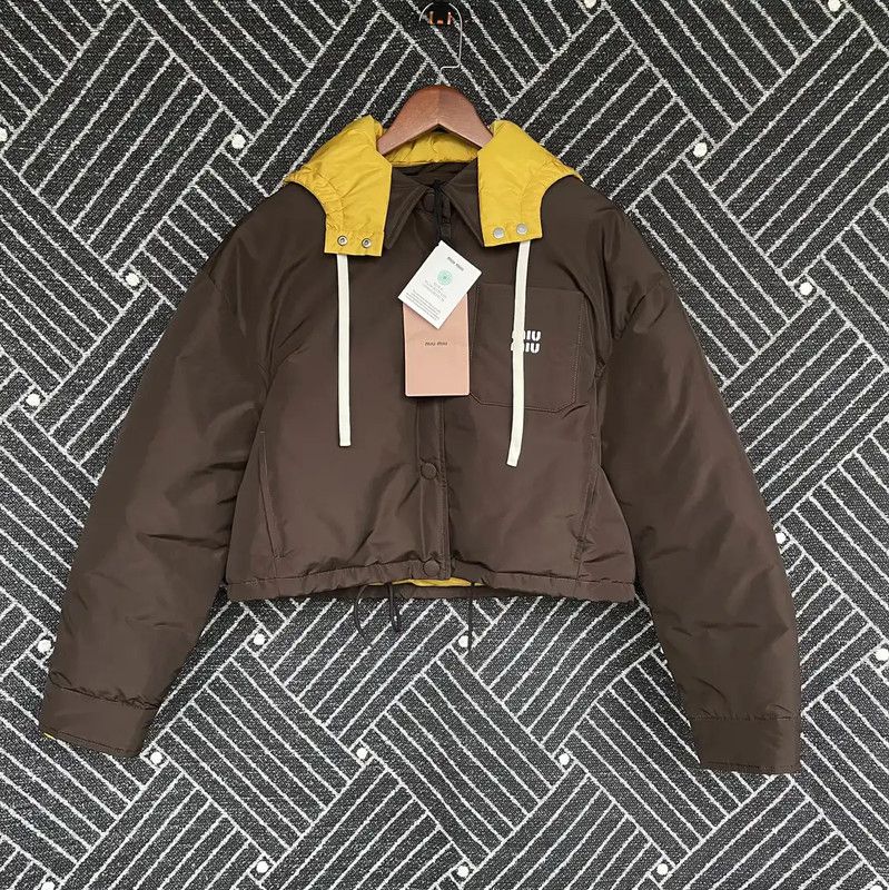 Miu Miu Miu Miu Brown Recycled Fiber Women's Down Jacket 0089 Size M / US 6-8 / IT 42-44 - 1 Thumbnail
