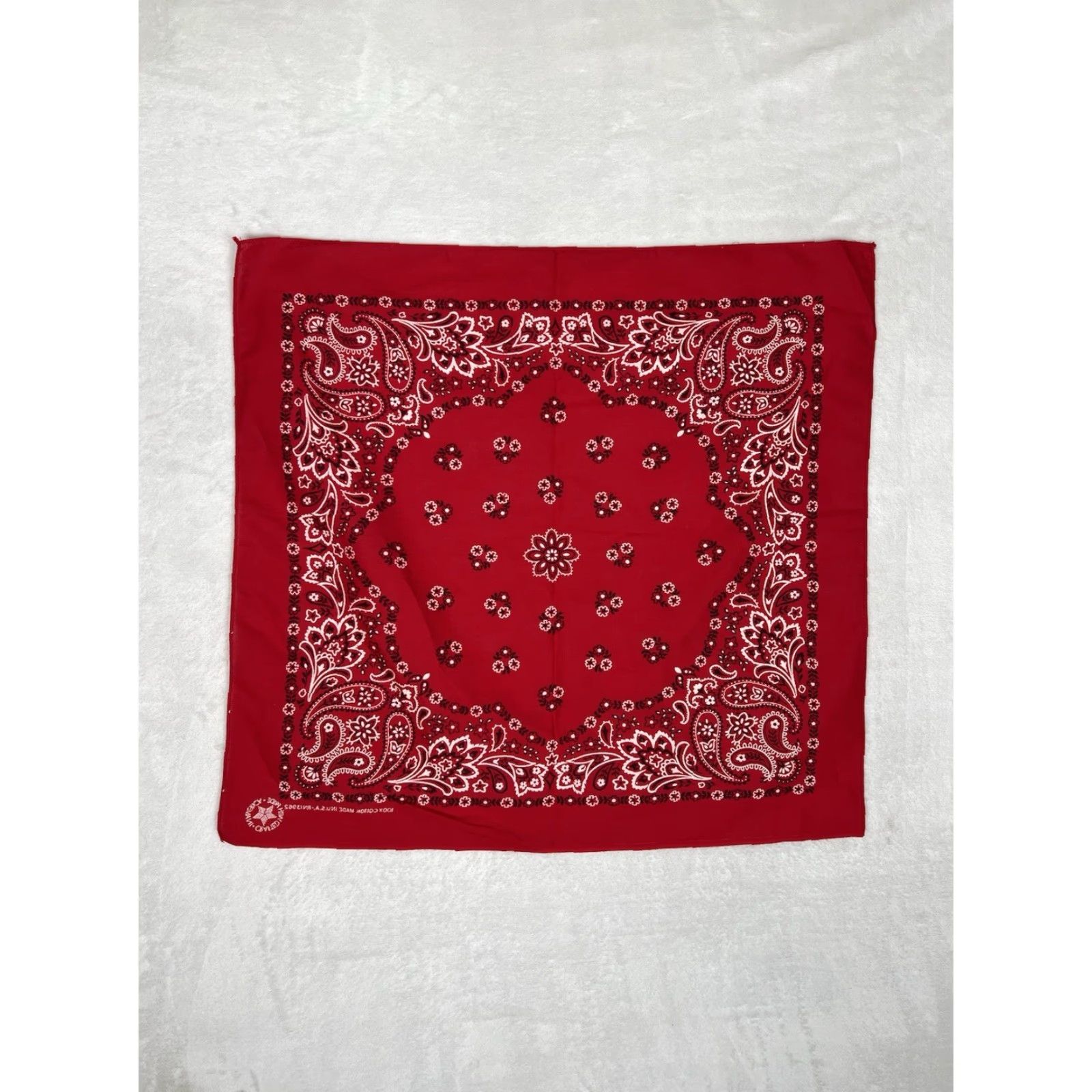 Vintage VINTAGE Wamcraft Bandana Red Paisley Handkerchief Western USA Made Men Women Adult Unisex Cowboy Bandana Paisley Red Cotton Handkerchief Size ONE SIZE - 5 Thumbnail