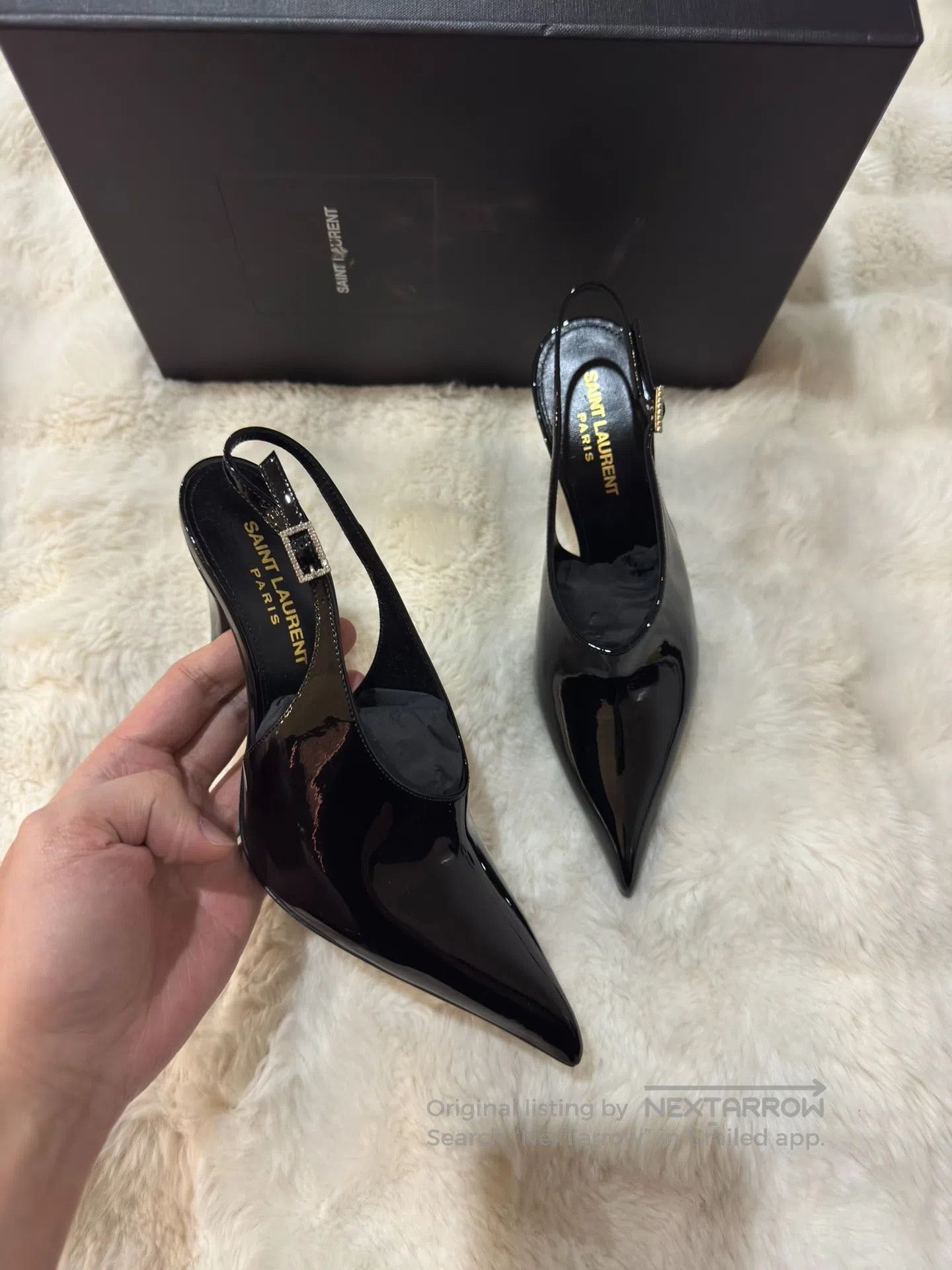 Saint Laurent Paris Saint Laurent Paris Studded Patent Leather High Heels| Size US 5.5 / IT 35.5 - 5 Thumbnail