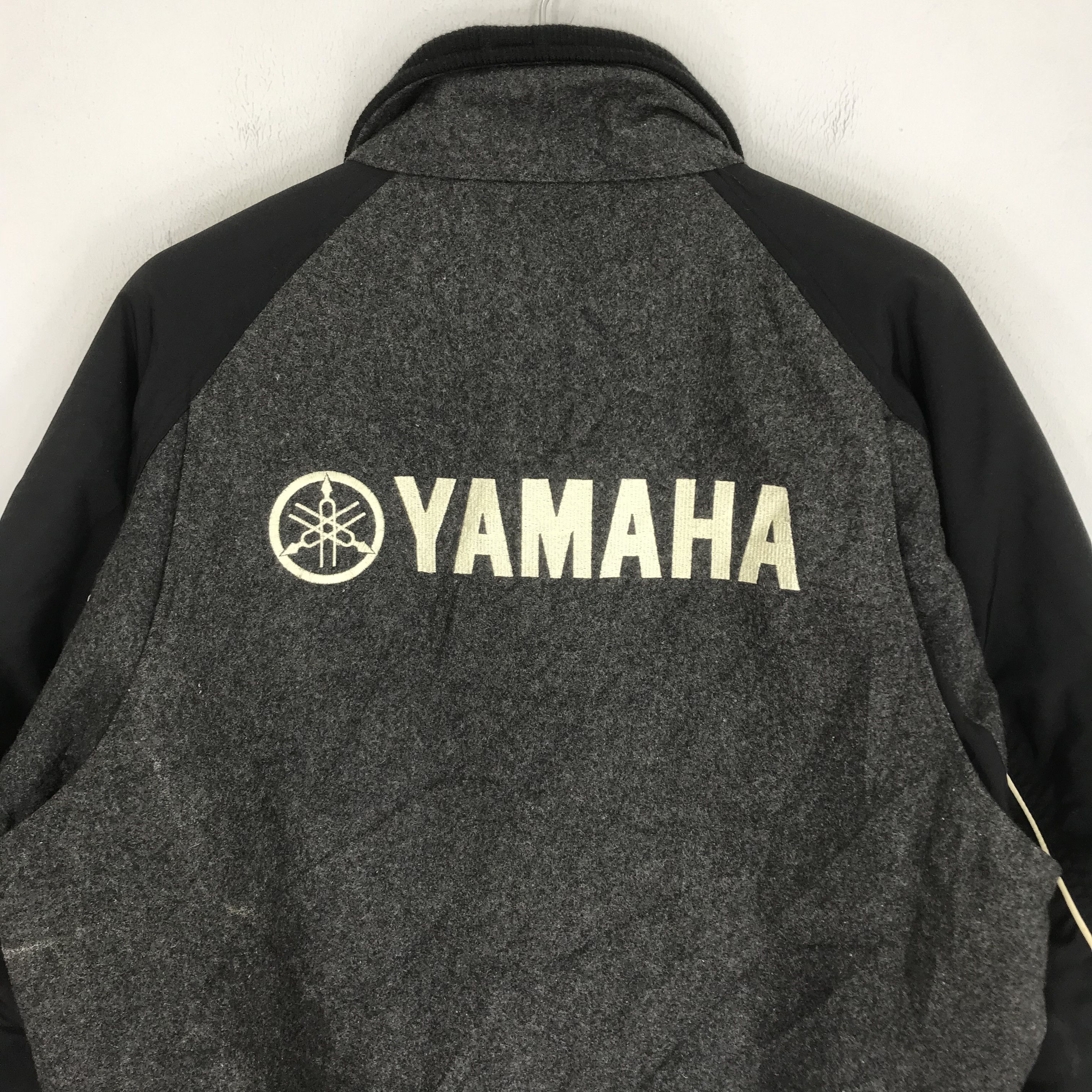 Vintage Vintage 90's Yamaha Motorsport Bomber Jacket Wool Black Size US L / EU 52-54 / 3 - 5 Thumbnail