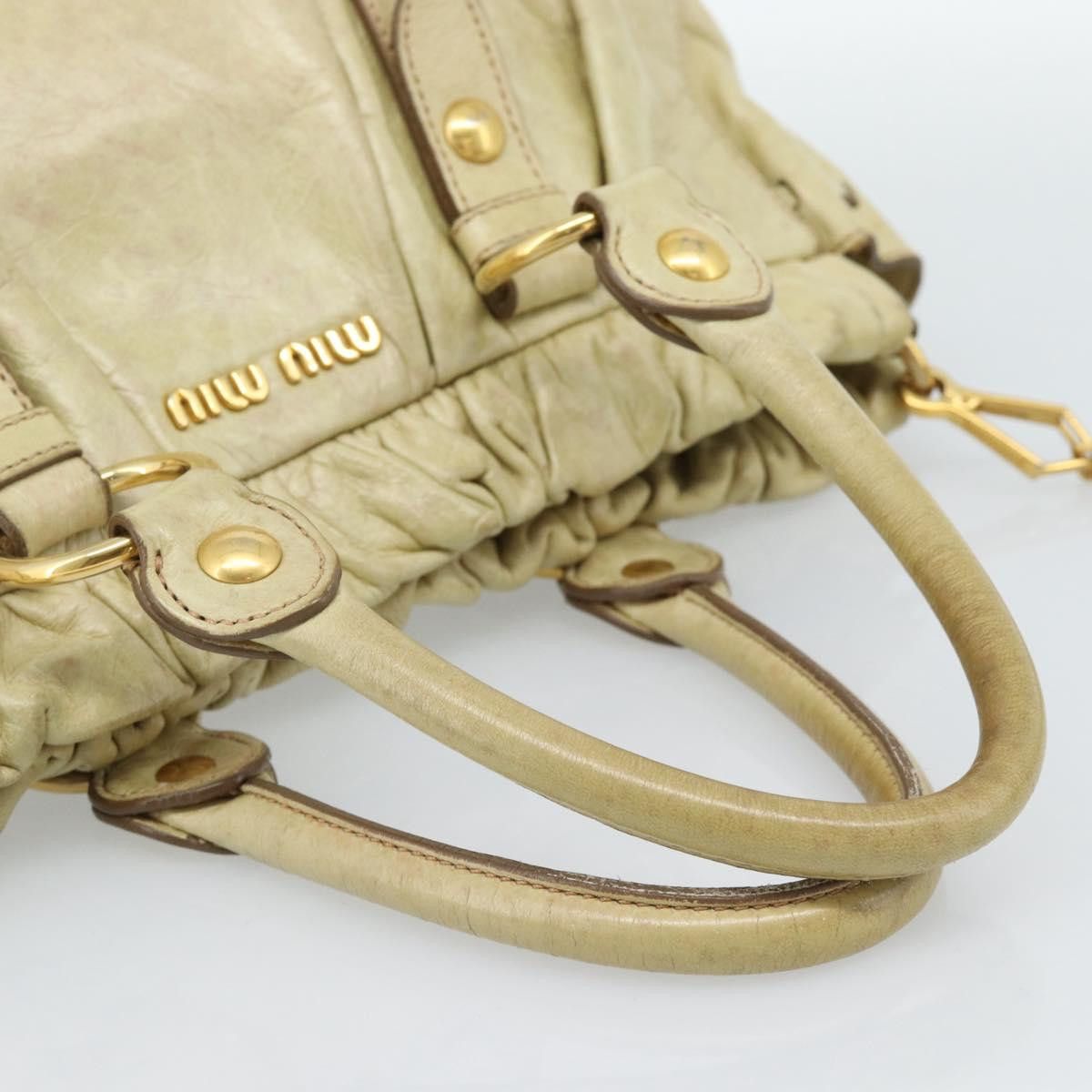 Miu Miu Borsa a mano Miu Miu Matelassé in pelle 2 vie beige oro Size ONE SIZE - 14 Thumbnail
