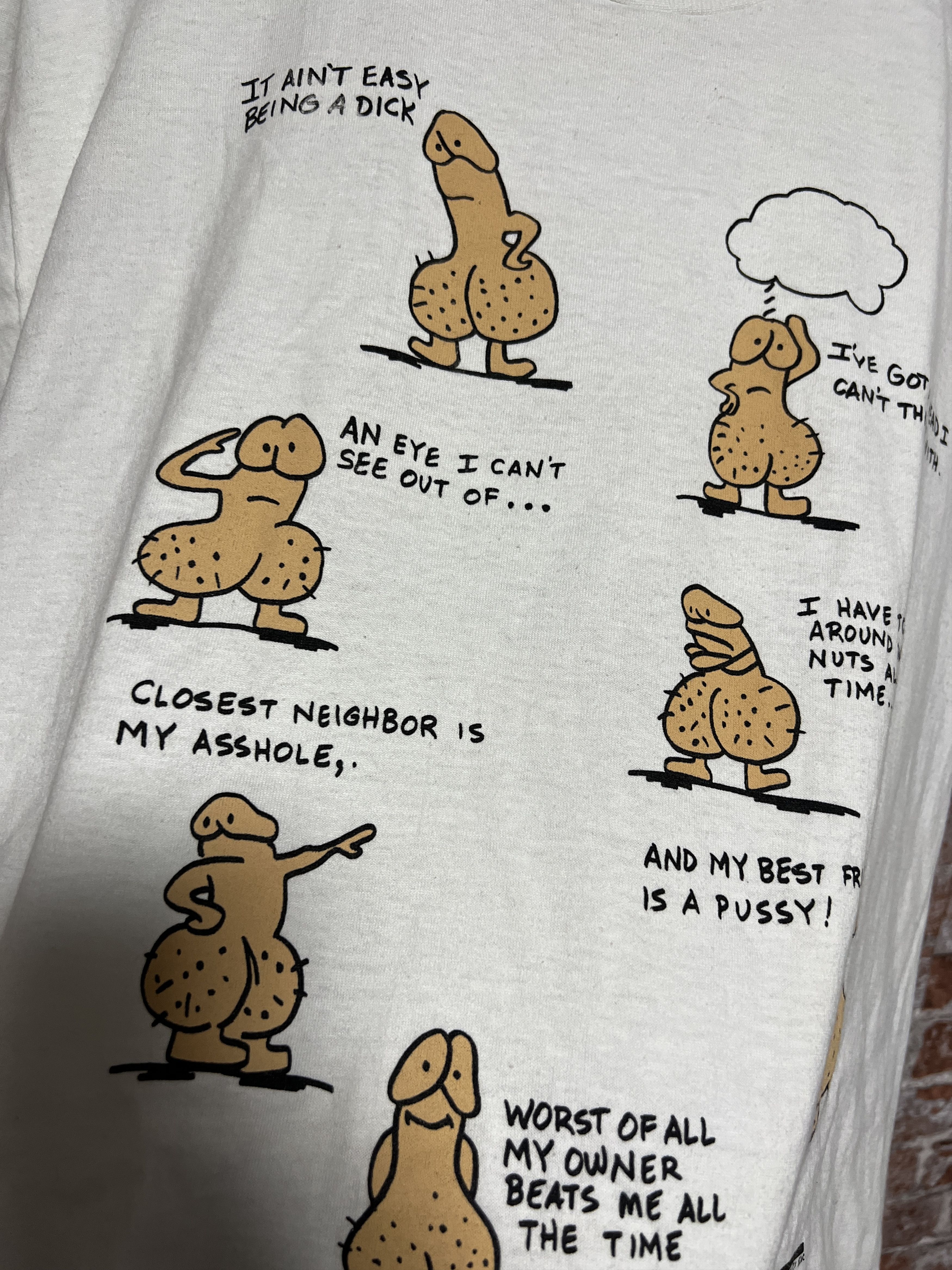 Vintage Vintage 90s A Day In The Life Of A Dick Funny Humor T-shirt Size US XL / EU 56 / 4 - 7 Thumbnail