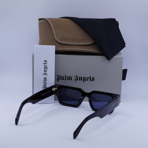 Palm Angels Palm Angels PERI086 HYDE 1045 Sunglasses Black Rectangle Size ONE SIZE - 11 Thumbnail
