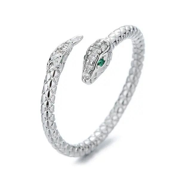 Other 925 Silver Plated Adjustable Snake Ring for Women Size ONE SIZE - 2 Thumbnail