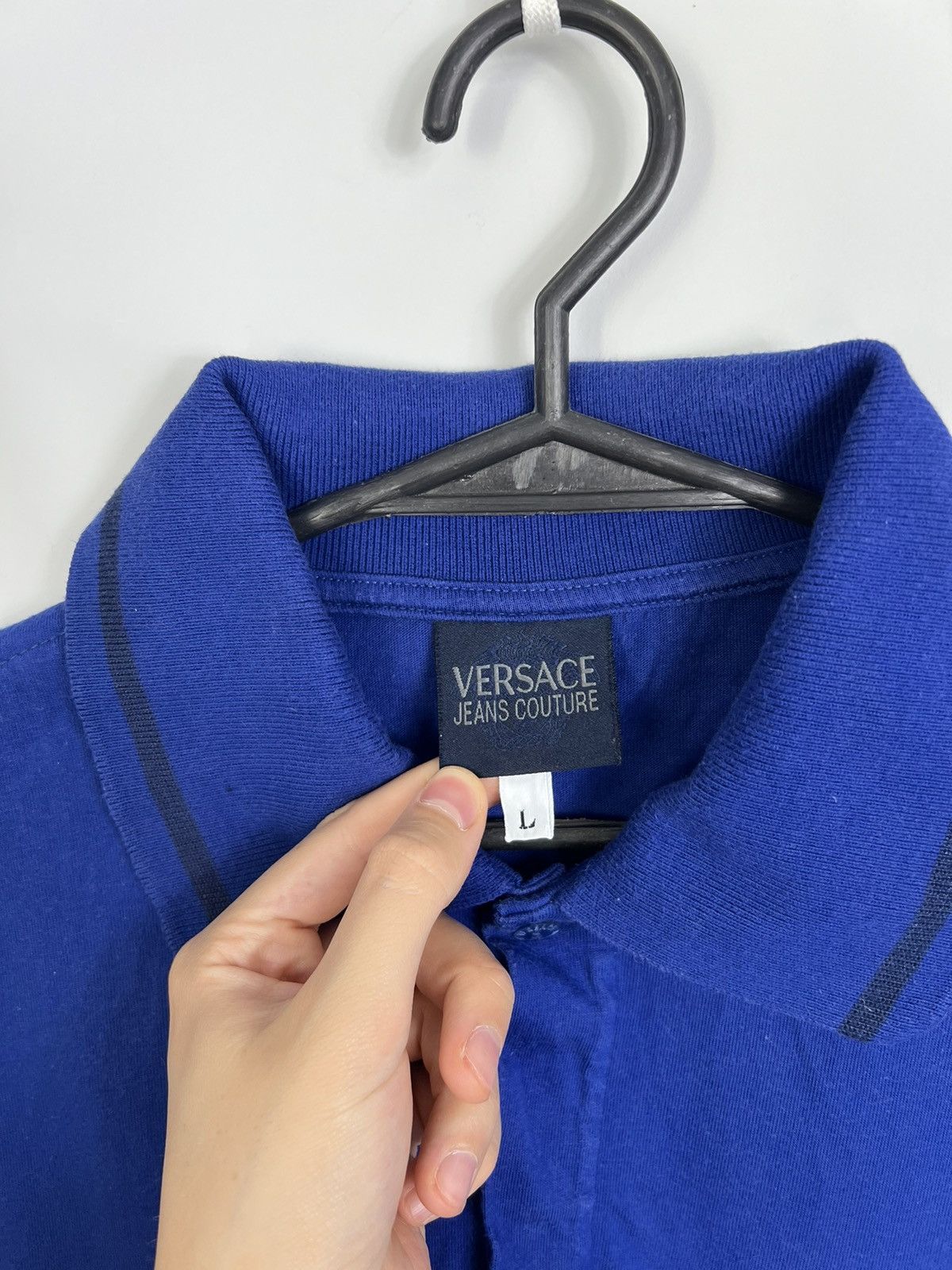 Versace × Versace Jeans Couture × Vintage Versace Jeans Couture vintage 90’s small logo polo shirt Size US L / EU 52-54 / 3 - 3 Thumbnail