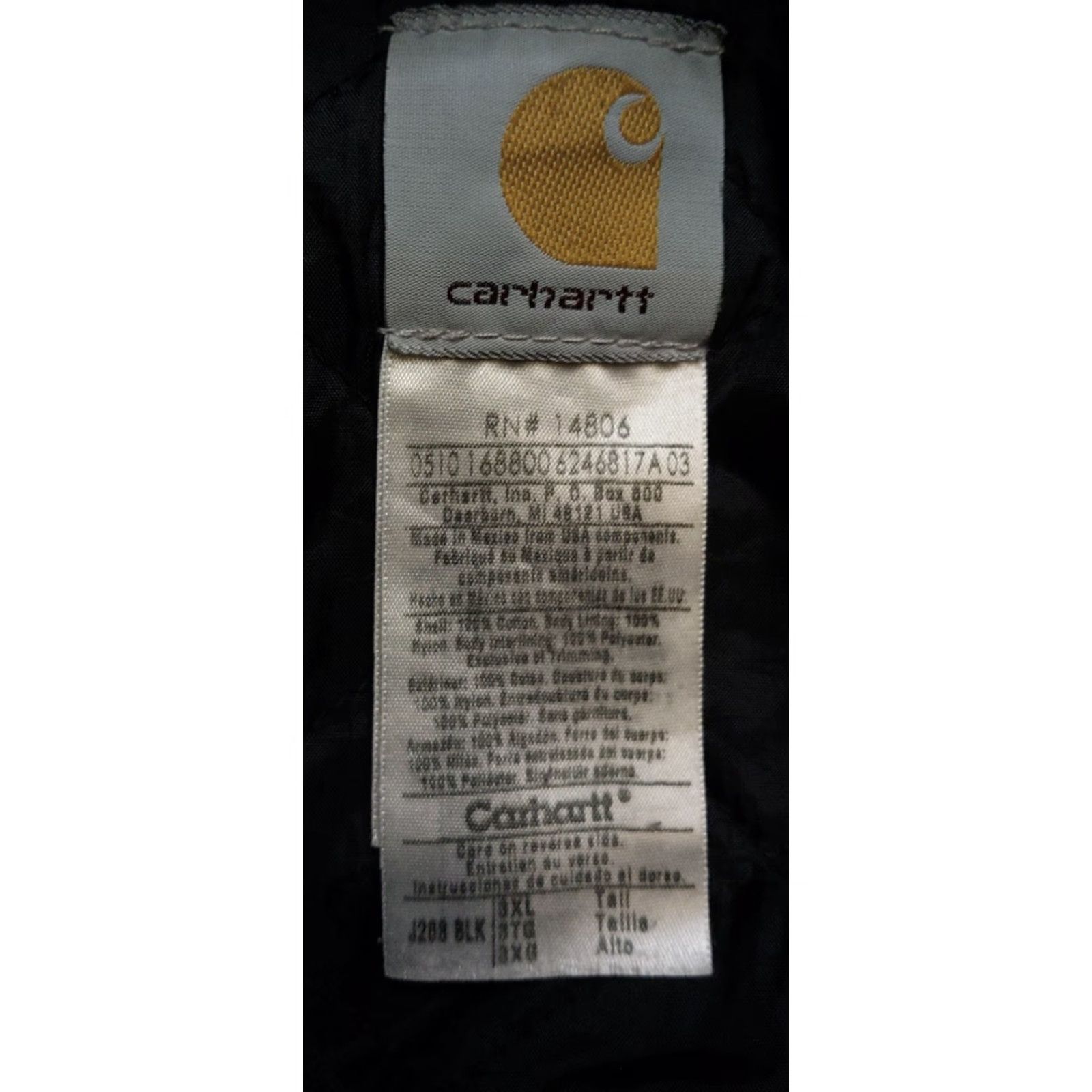 Carhartt VINTAGE Carhartt Hooded Men's Quilt Lined Jacket 3XL Ranch Workwear Coat J268 Black Size US XXL / EU 58 / 5 - 5 Thumbnail