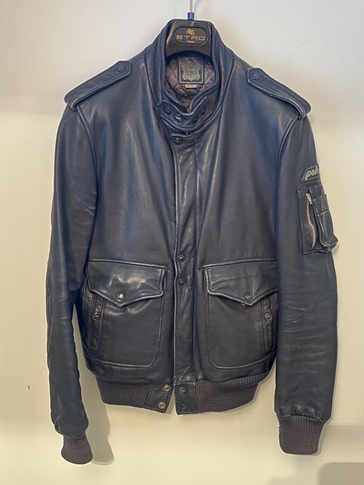 Vintage Vintage Echtes Leder Polo blue leather biker jacket | Grailed