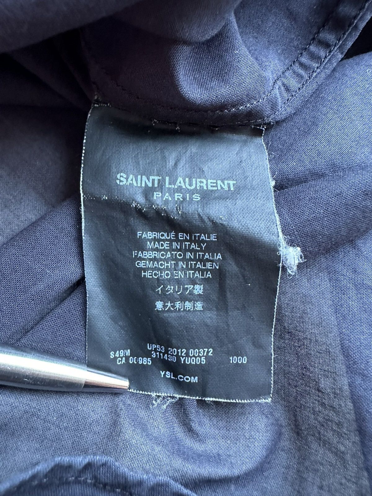 Saint Laurent Paris SS13 Saint Laurent semi sheer dinner Henley grandad shirt 42 Size US L / EU 52-54 / 3 - 11 Thumbnail