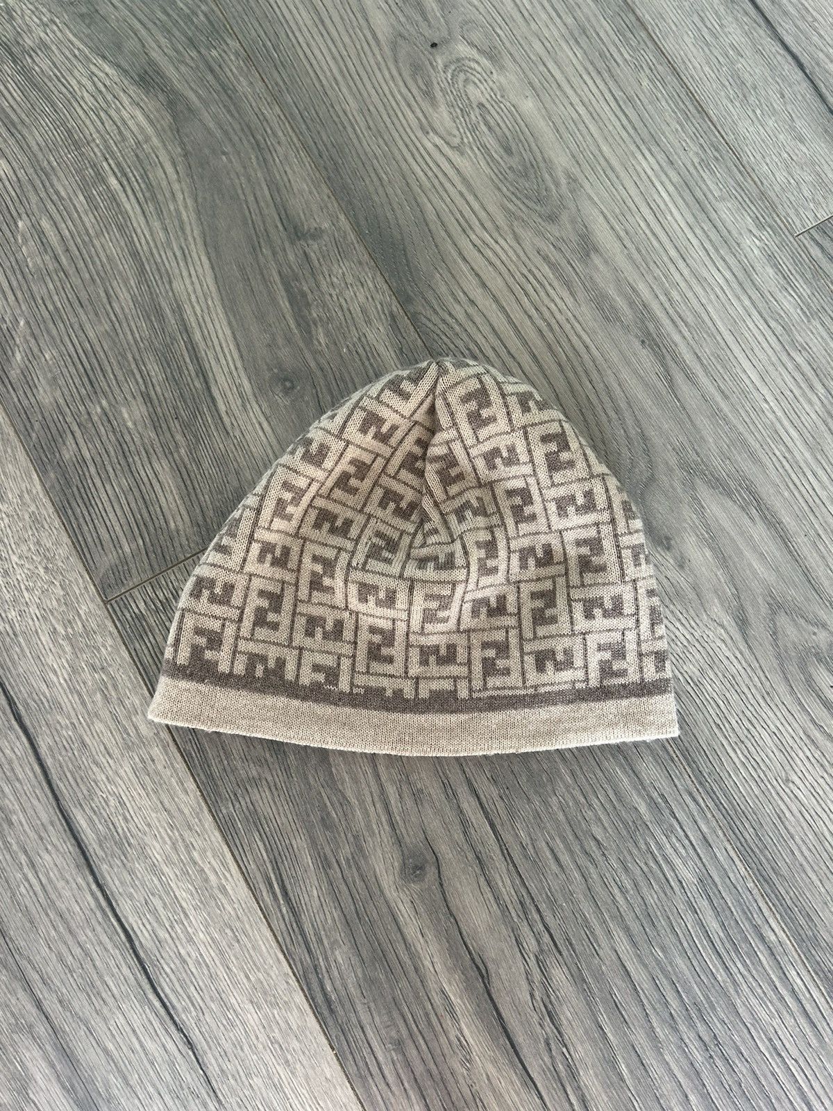 Fendi FF Zucca Monogram 100% Wool Beanie Size ONE SIZE - 2 Thumbnail