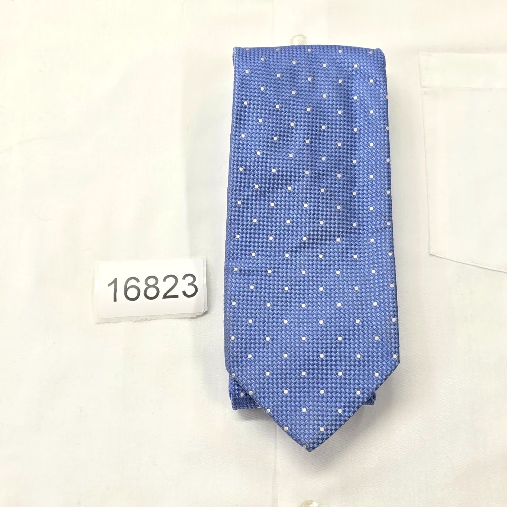 Vintage XMI PLATINUM Men’s 100% Silk Necktie Blue USA Designer White Polka Dots Classic 60.25" X 3.5" Polka Dot Preppy Stylish Officecore Dad Mens Tie Size ONE SIZE - 6 Thumbnail