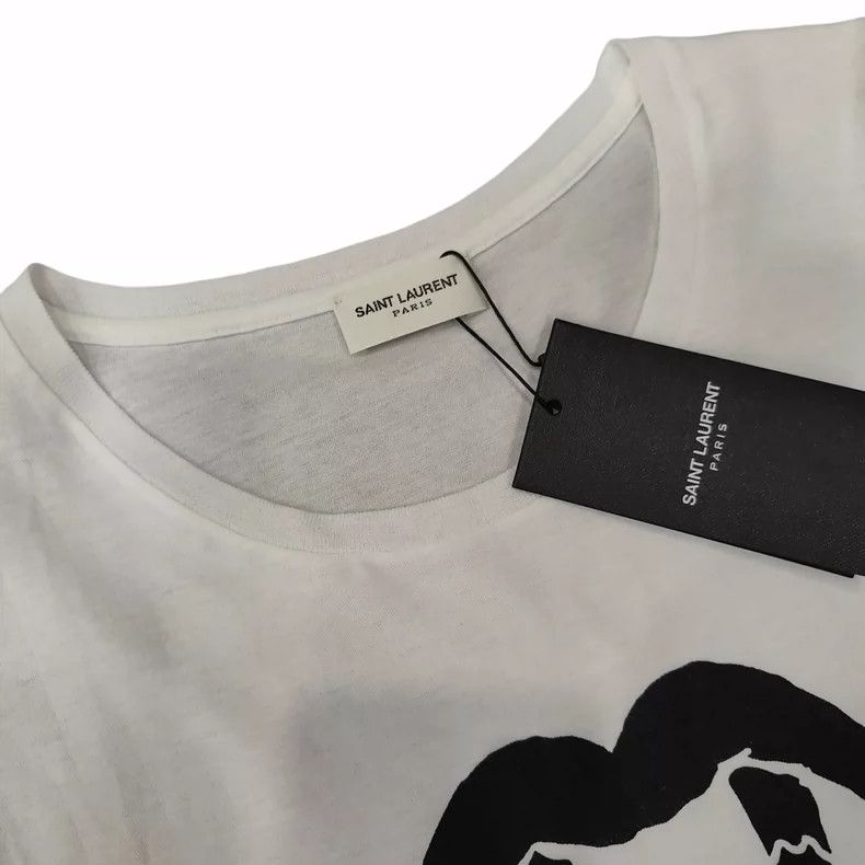 Saint Laurent Paris Saint Laurent Paris White thin round neck short sleeve Size S / US 4 / IT 40 - 5 Thumbnail