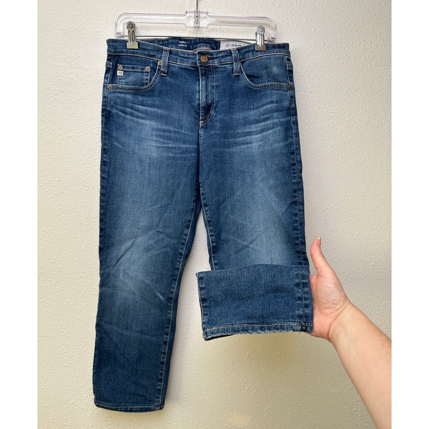 AG Adriano Goldschmied AG Adriano Goldschmied Prima Cigarette Leg Jean Med Wash 31R Size 31" - 1 Thumbnail
