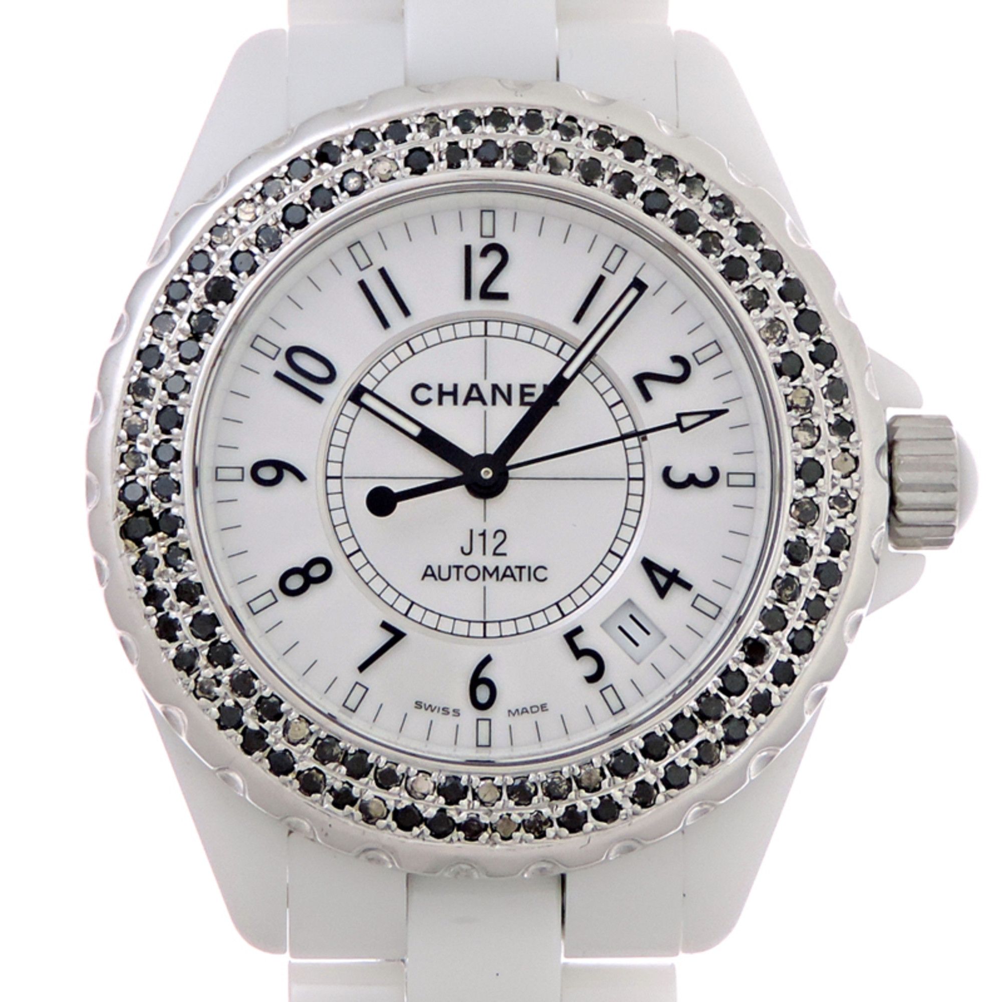 Chanel Chanel J12 38MM Bezel with Black Diamonds, Women's Watch H0970 Size ONE SIZE - 1 Thumbnail