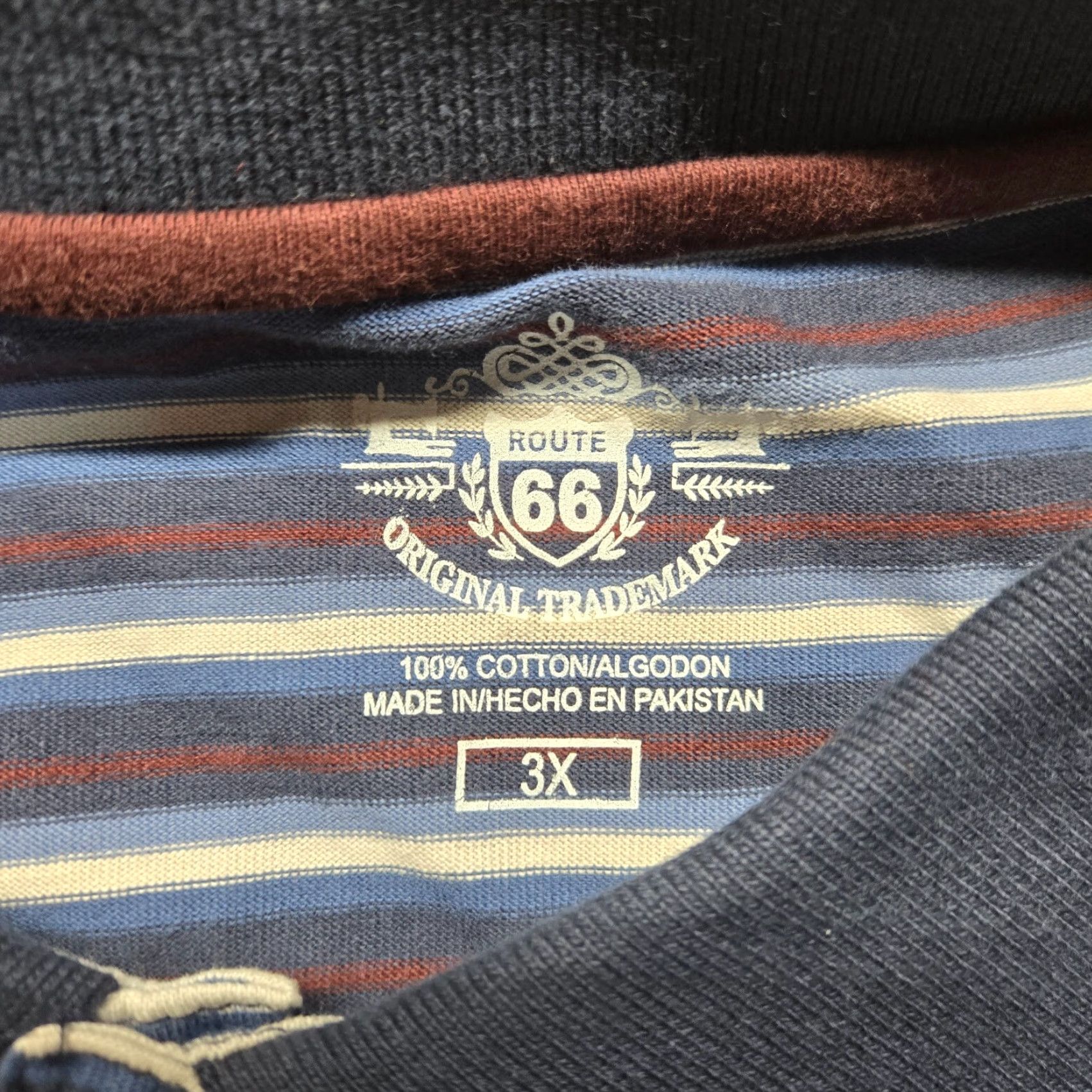Route 66 Route 66 Polo Shirt Short Sleeve 3XL Blue Striped 100% Cotton Men’s Shirt Size US XXL / EU 58 / 5 - 3 Thumbnail